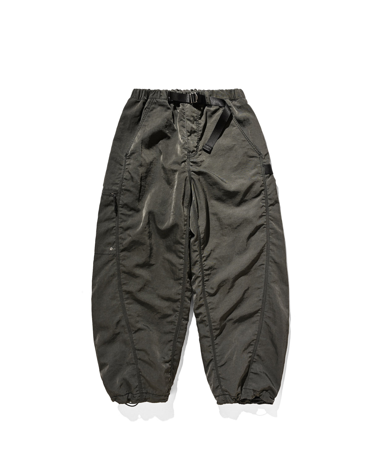 FADED FINISH NYLON CITY TWISTED WORKER PANTS (FADE BLACK)