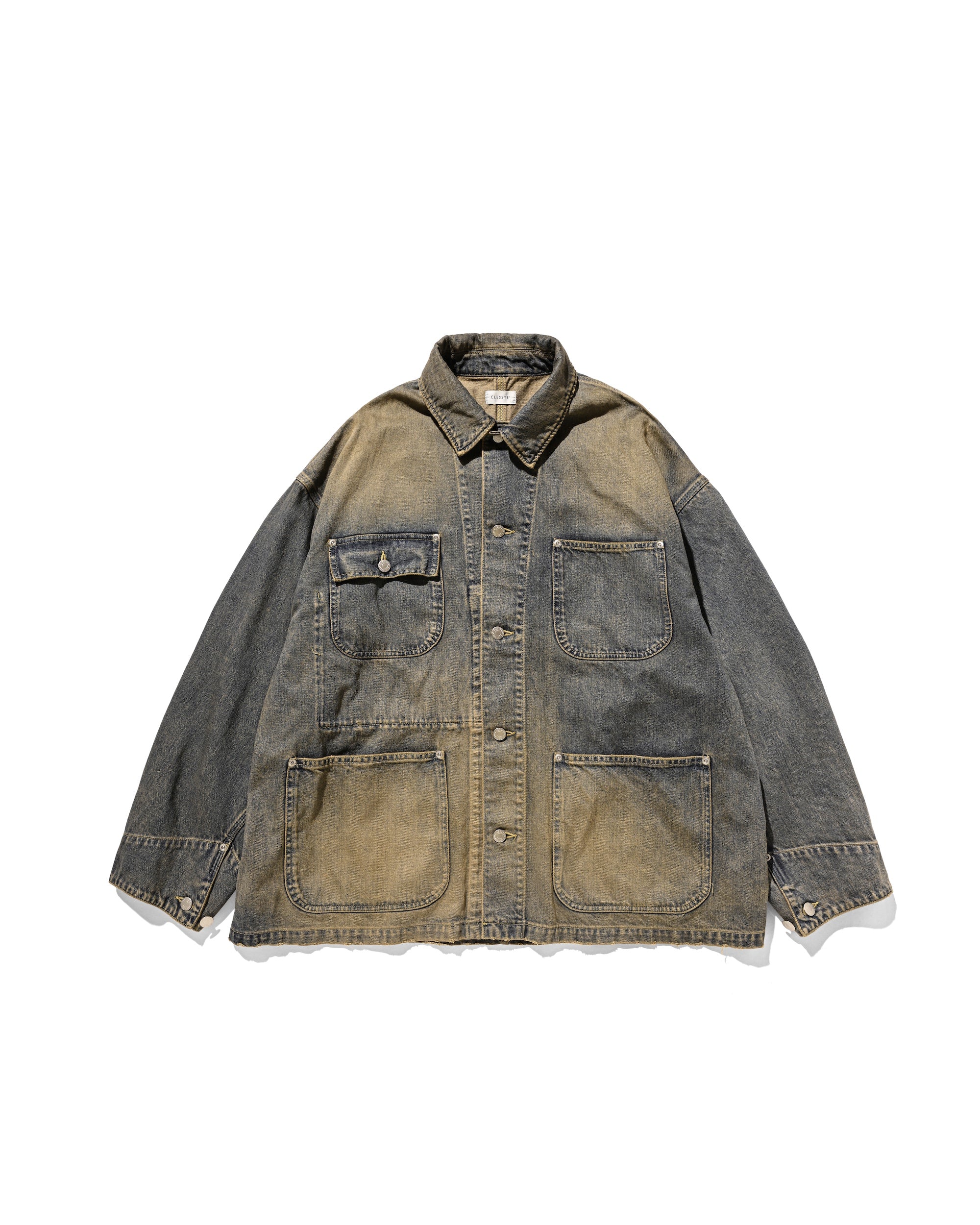 【2.14 SAT 20:00- IN STOCK】VINTAGE DYED SELVEDGE DENIM CITY UTILITY COAT (VINTAGE BEIGE)