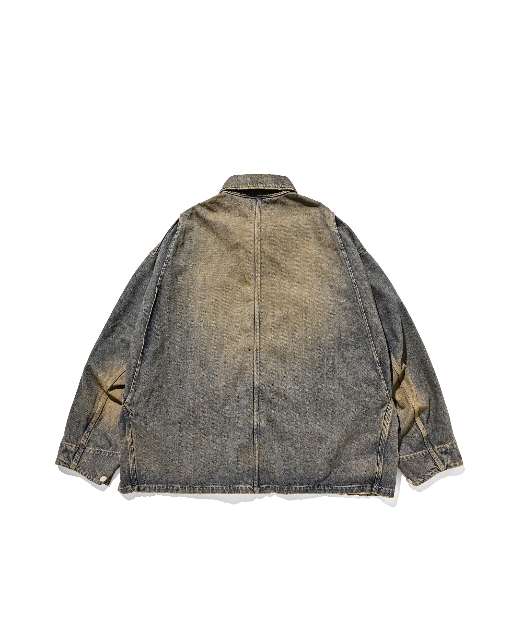 【2.14 SAT 20:00- IN STOCK】VINTAGE DYED SELVEDGE DENIM CITY UTILITY COAT (VINTAGE BEIGE)