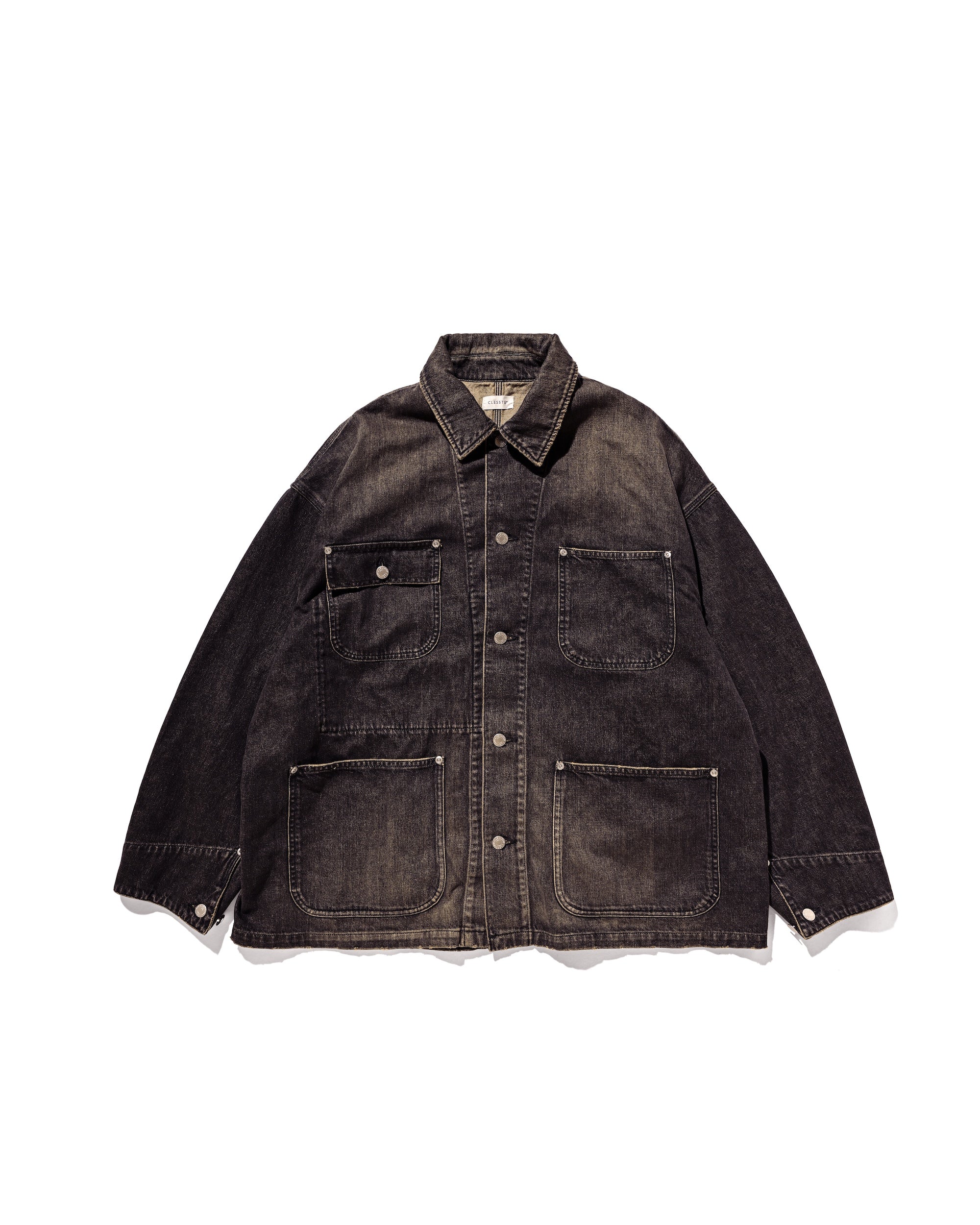 【2.14 SAT 20:00- IN STOCK】VINTAGE DYED SELVEDGE DENIM CITY UTILITY COAT (VINTAGE BLACK)
