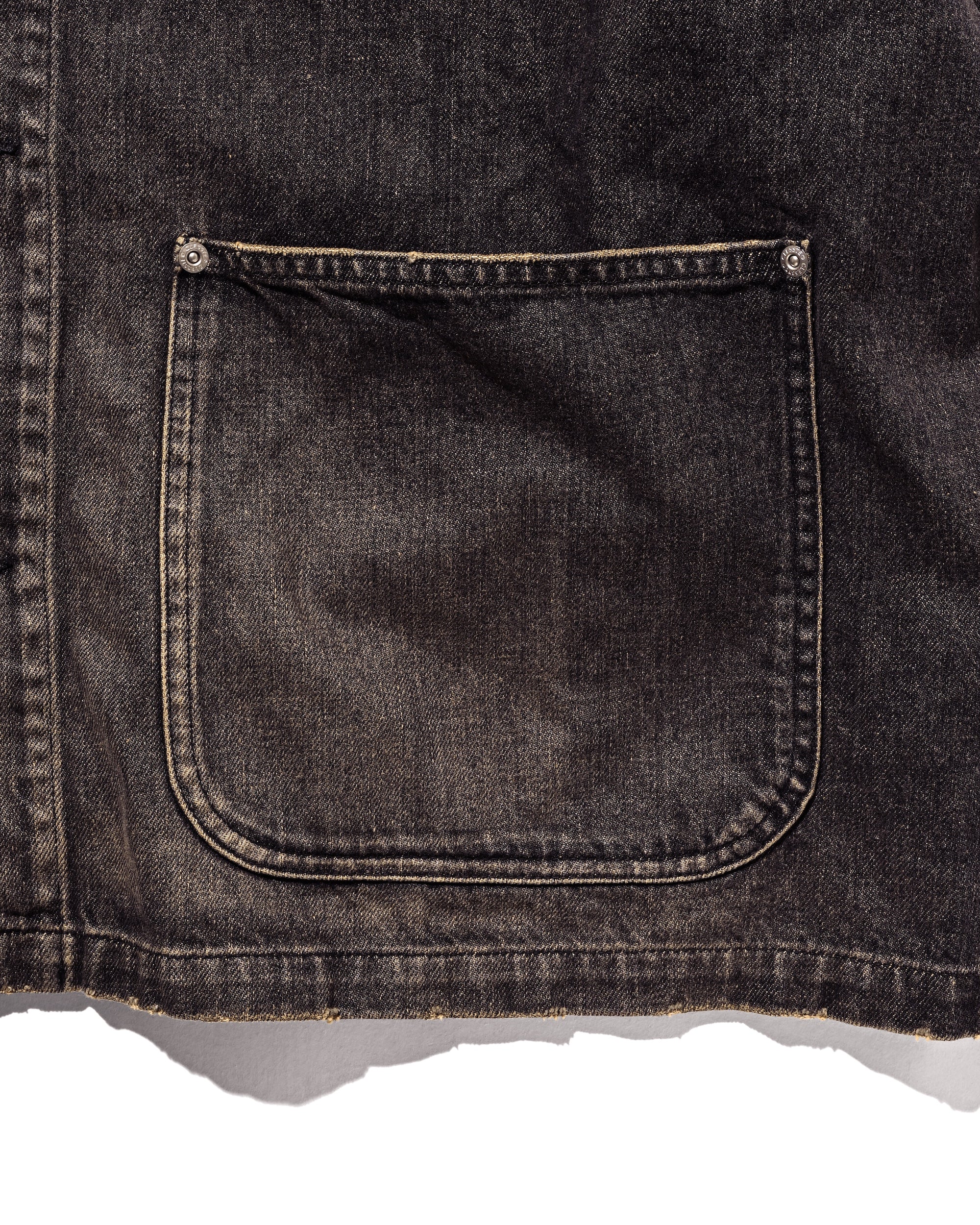 【2.14 SAT 20:00- IN STOCK】VINTAGE DYED SELVEDGE DENIM CITY UTILITY COAT (VINTAGE BLACK)