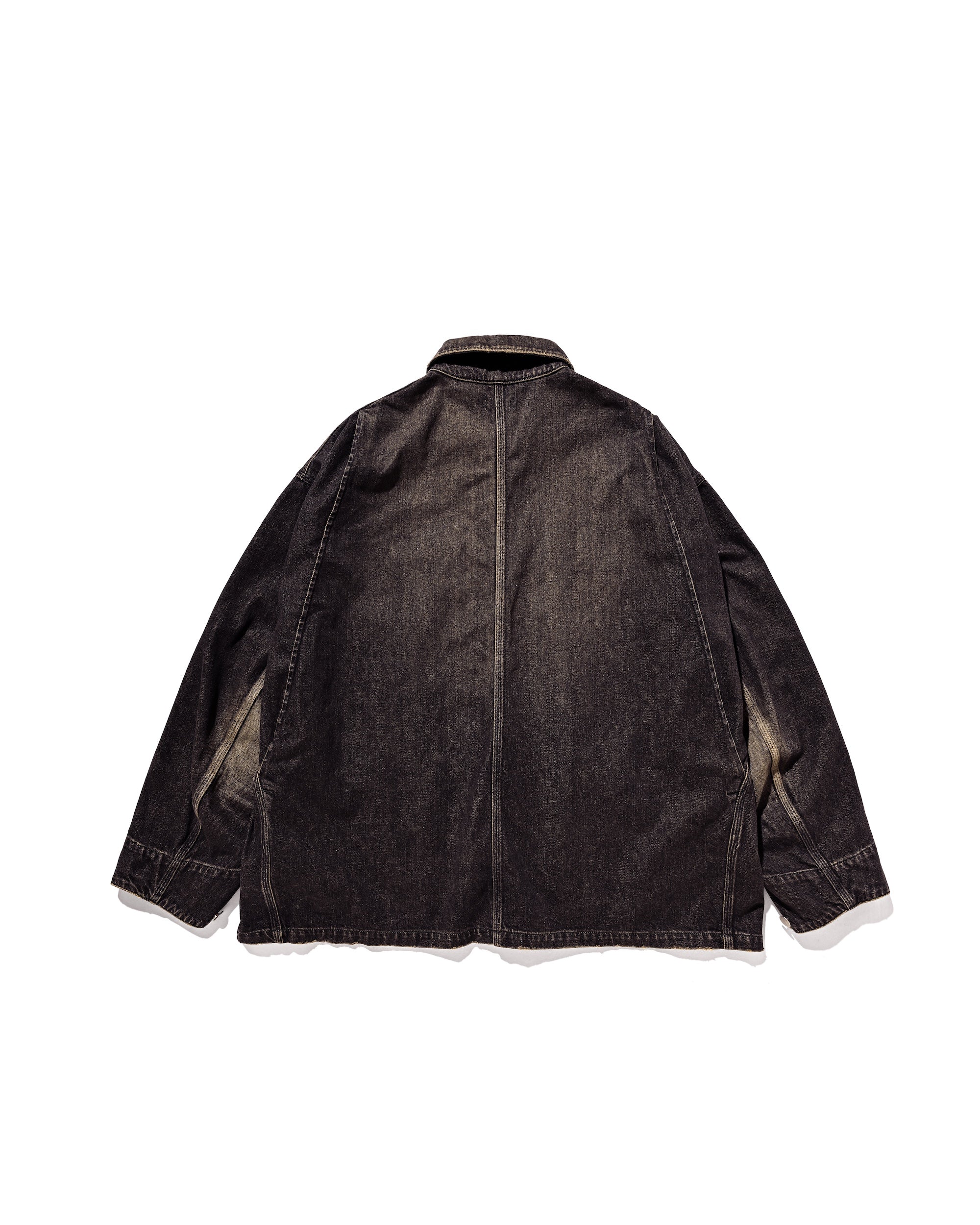 【2.14 SAT 20:00- IN STOCK】VINTAGE DYED SELVEDGE DENIM CITY UTILITY COAT (VINTAGE BLACK)