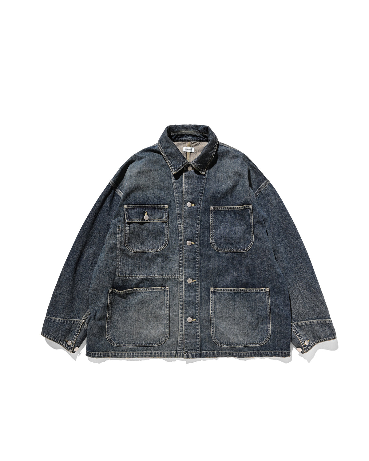 VINTAGE DYED SELVEDGE DENIM CITY UTILITY COAT (VINTAGE INDIGO)