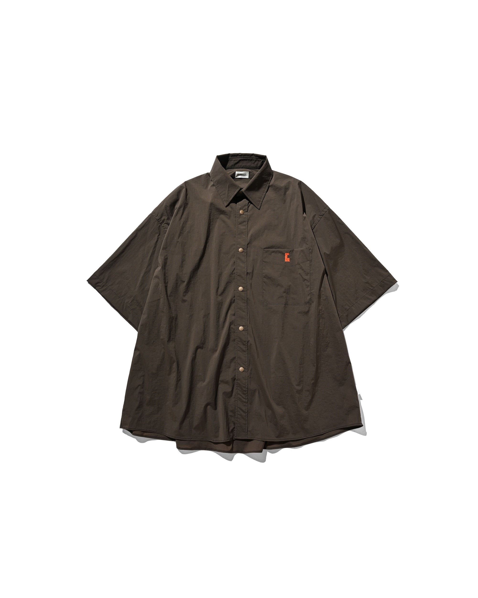 【FRAGSHIP STORE LIMITED】CRISPY NYLON CITY UNIFORM S/S SHIRT (BROWN)