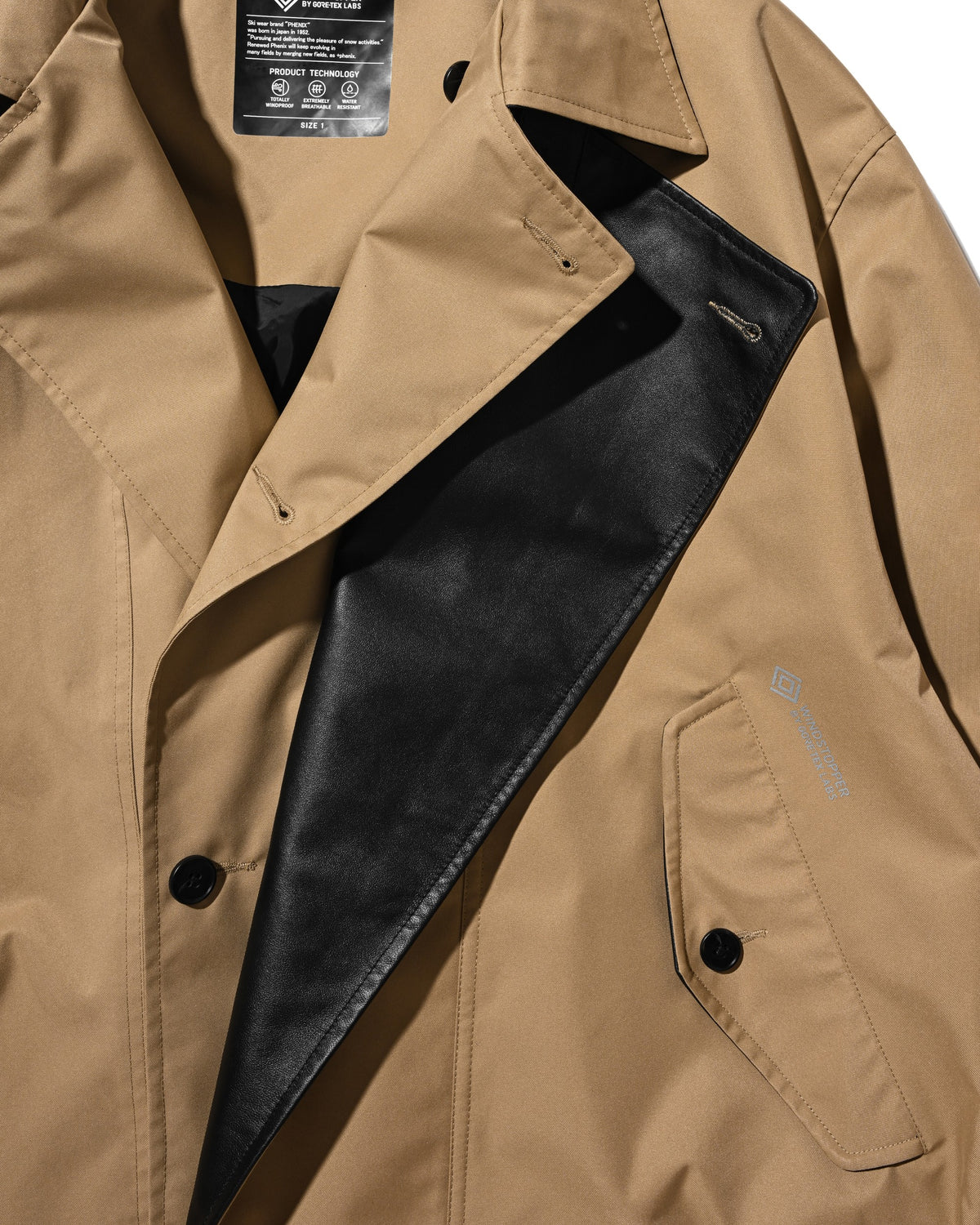 【10.24 SAT 20:00- IN STOCK】 +phenix WINDSTOPPER® by GORE-TEX LABS TWILL CITY DOUBLE FLAP JACKET (CAMEL BEIGE)