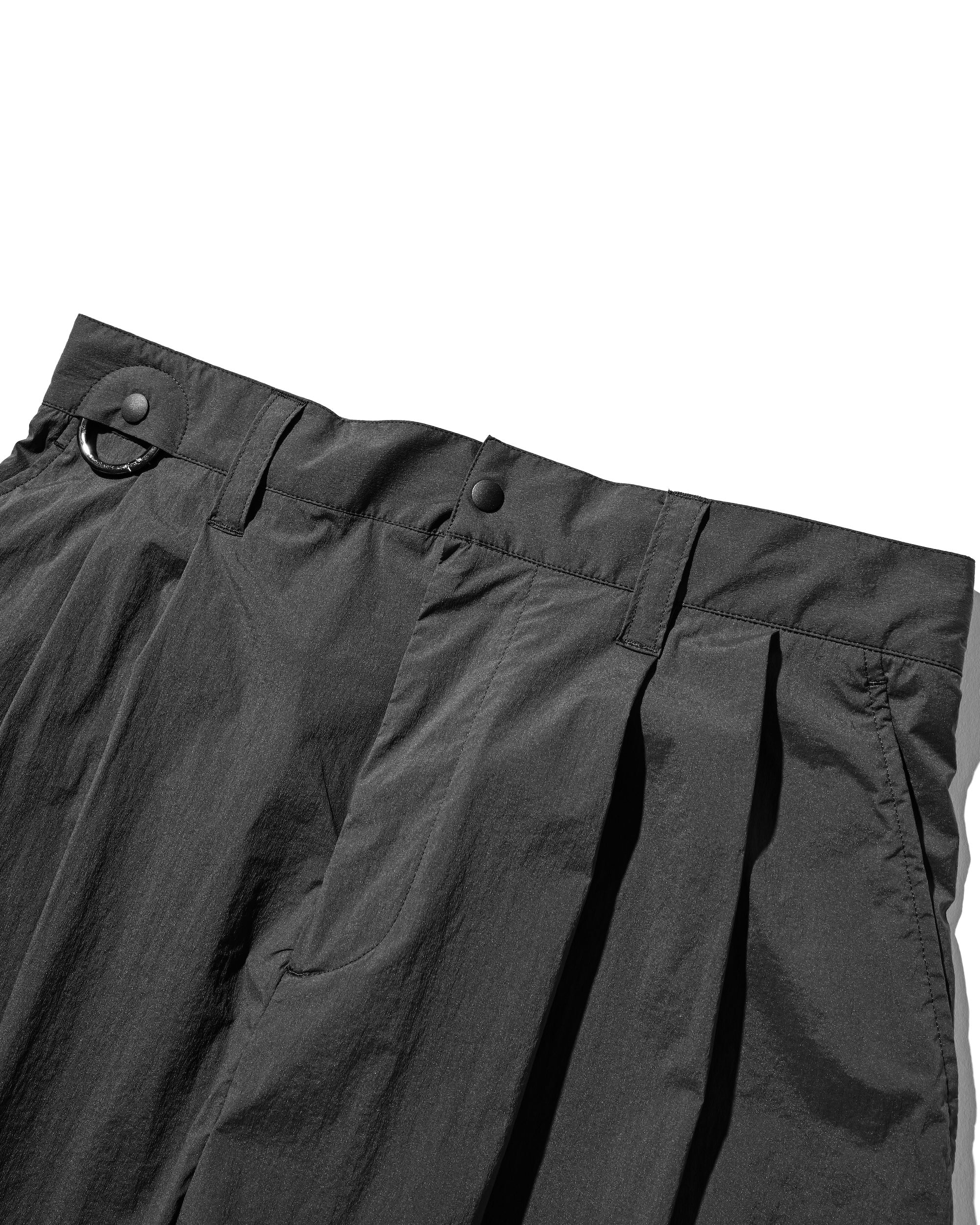 CRISPY NYLON CITY UNIFORM WIDE TAPERED PANTS (CHARCOAL)