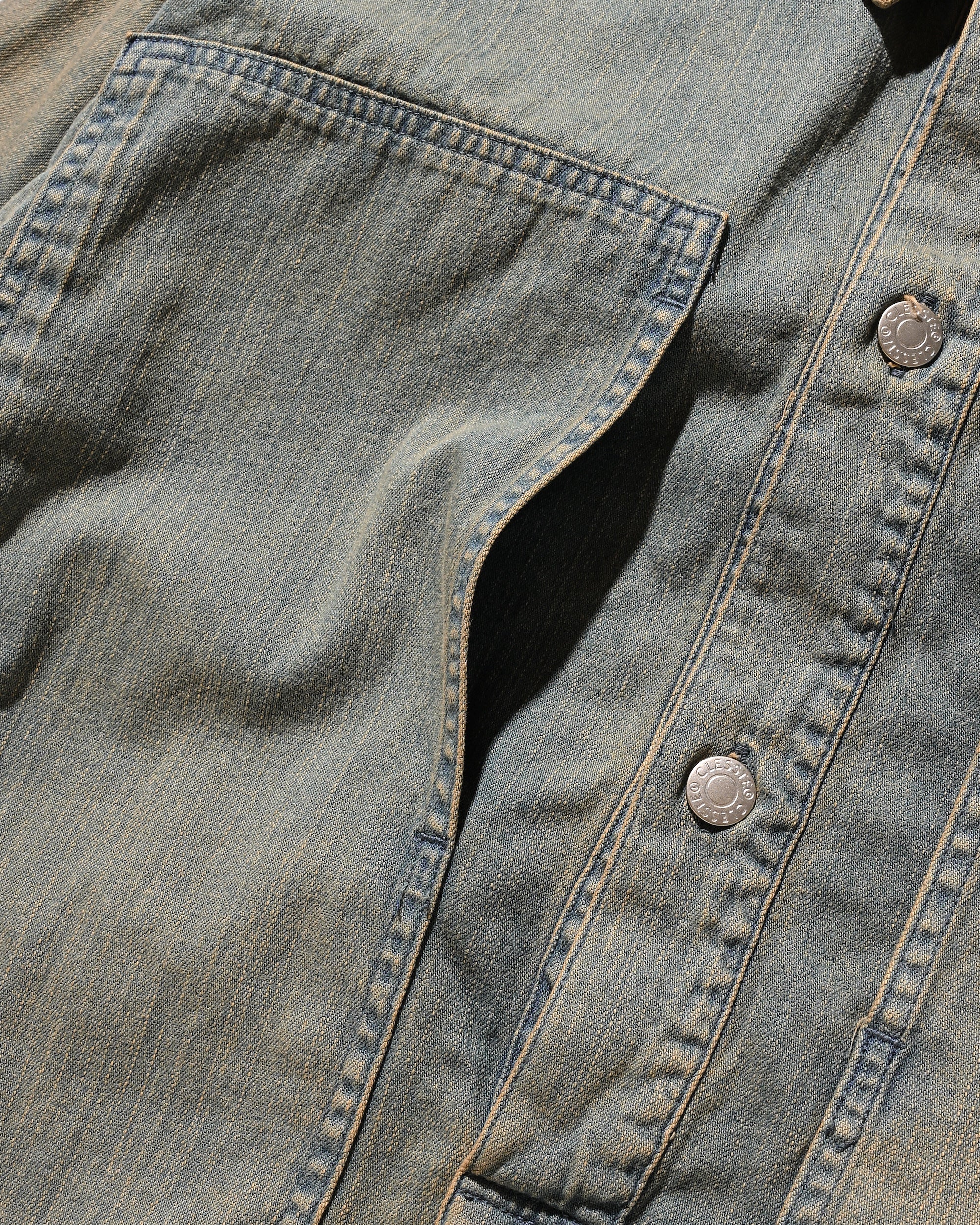 【2.21 SAT 20:00- IN STOCK】VINTAGE DYED SELVEDGE DENIM US ARMY M-35 PULLOVER JACKET (VINTAGE BEIGE)