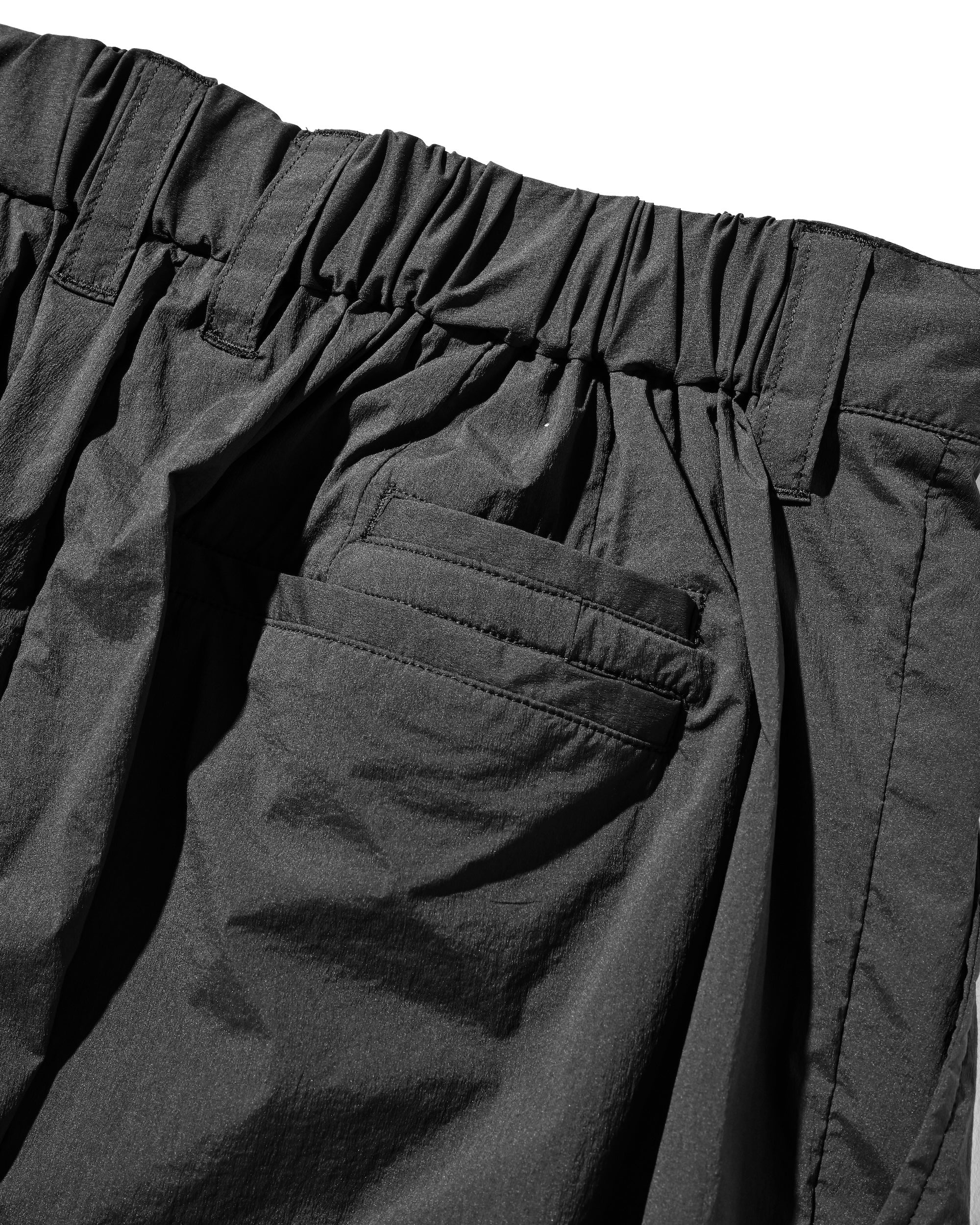 CRISPY NYLON CITY UNIFORM WIDE TAPERED PANTS (CHARCOAL)