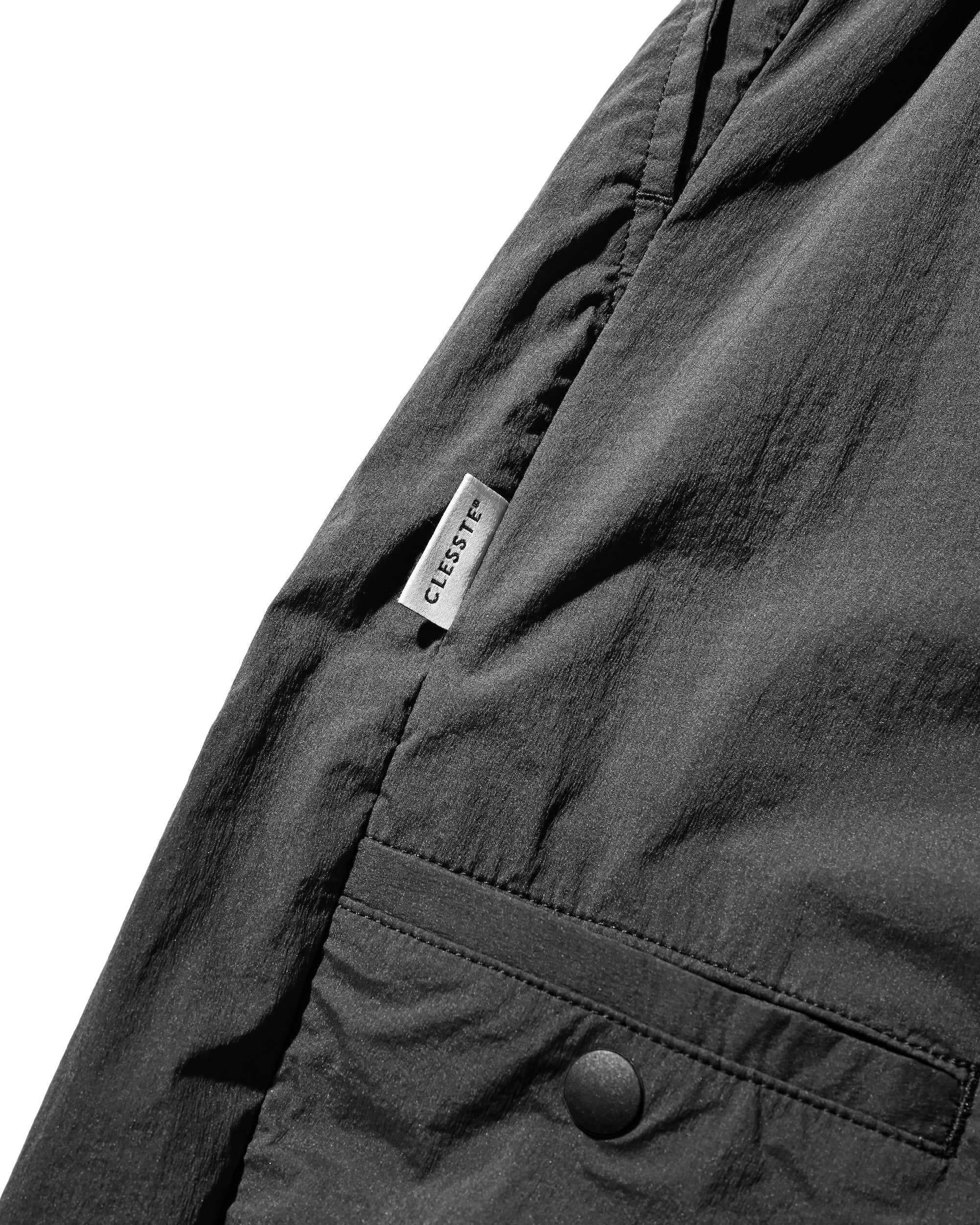 CRISPY NYLON CITY UNIFORM WIDE TAPERED PANTS (CHARCOAL)
