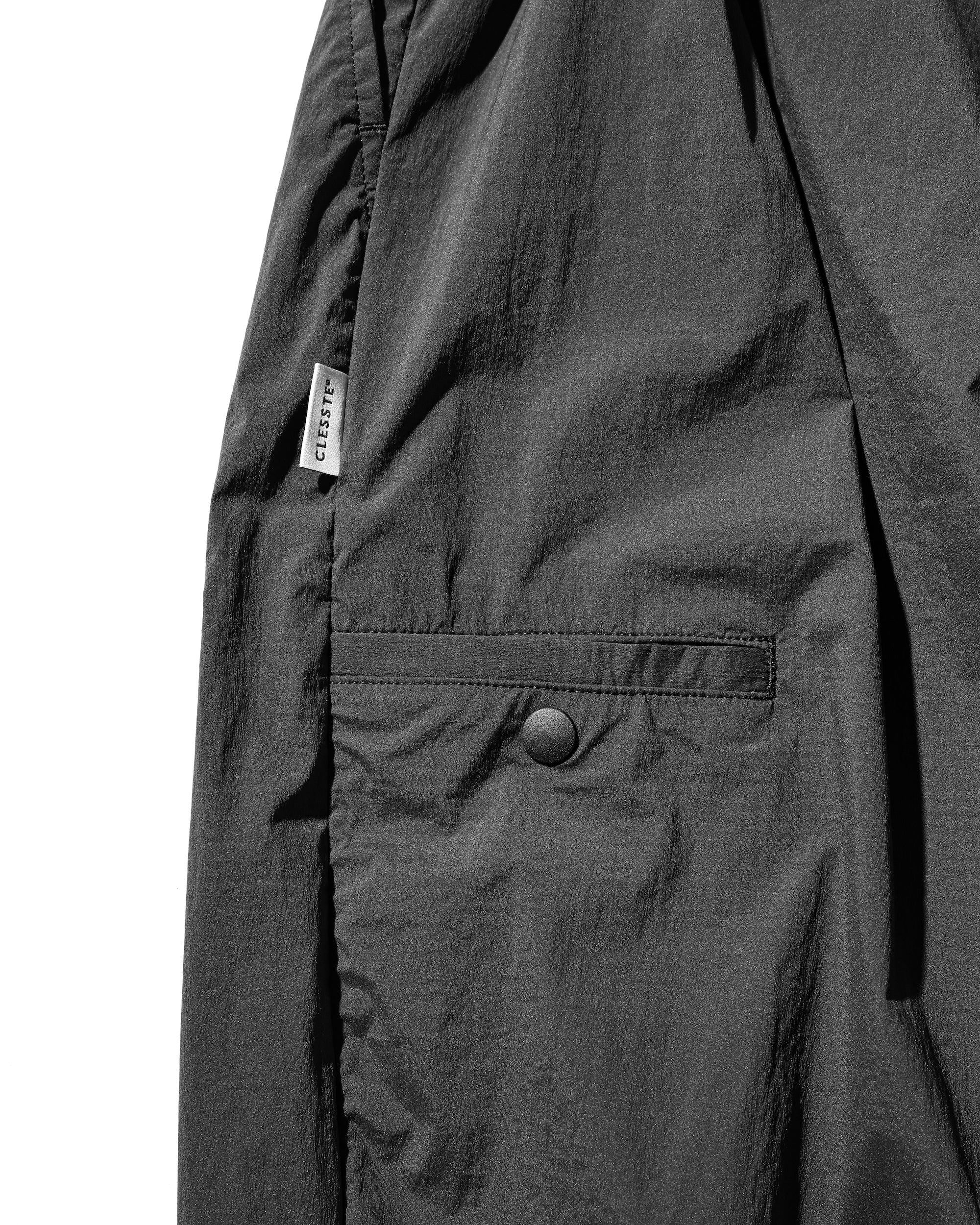 CRISPY NYLON CITY UNIFORM WIDE TAPERED PANTS (CHARCOAL)