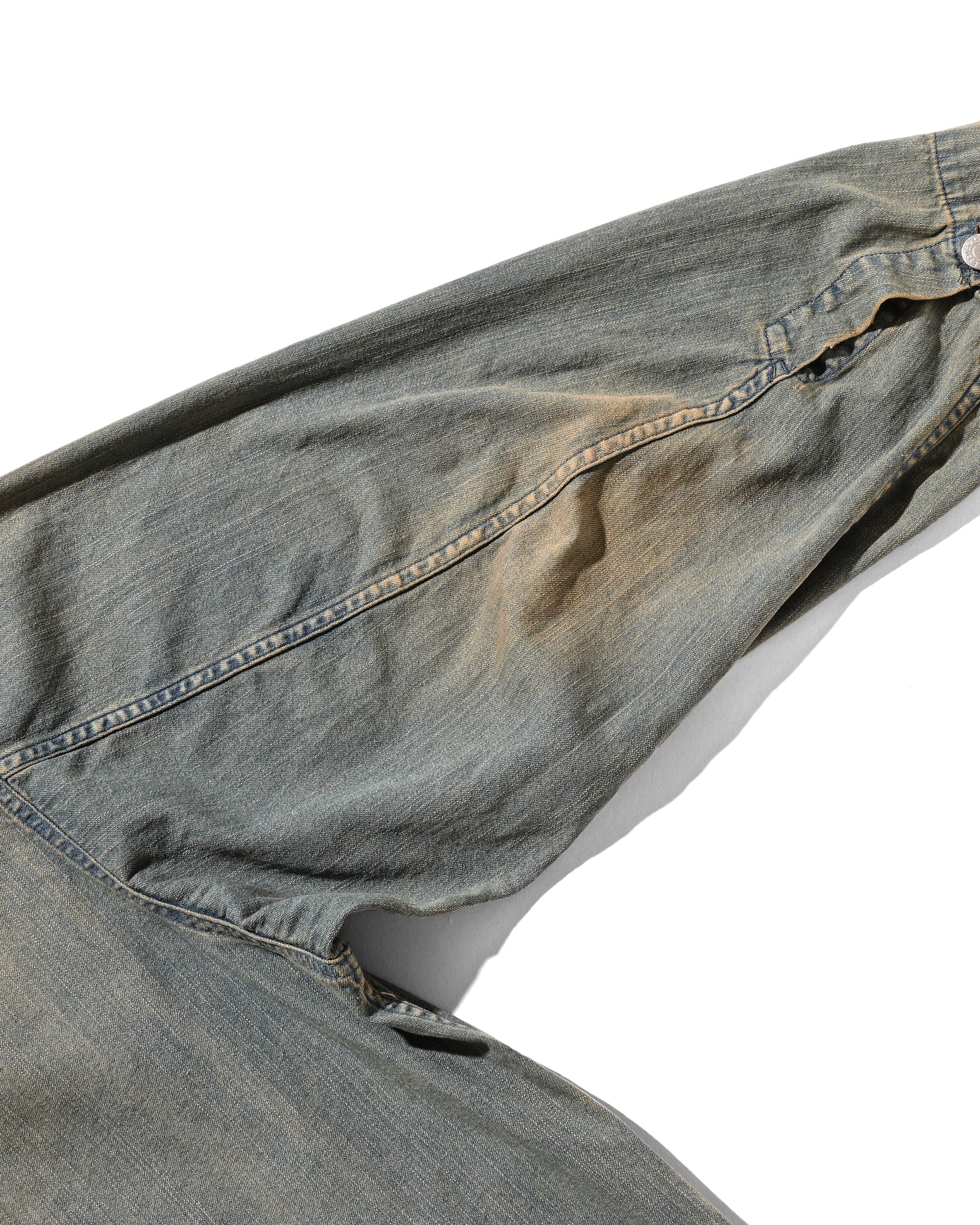 【2.21 SAT 20:00- IN STOCK】VINTAGE DYED SELVEDGE DENIM US ARMY M-35 PULLOVER JACKET (VINTAGE BEIGE)