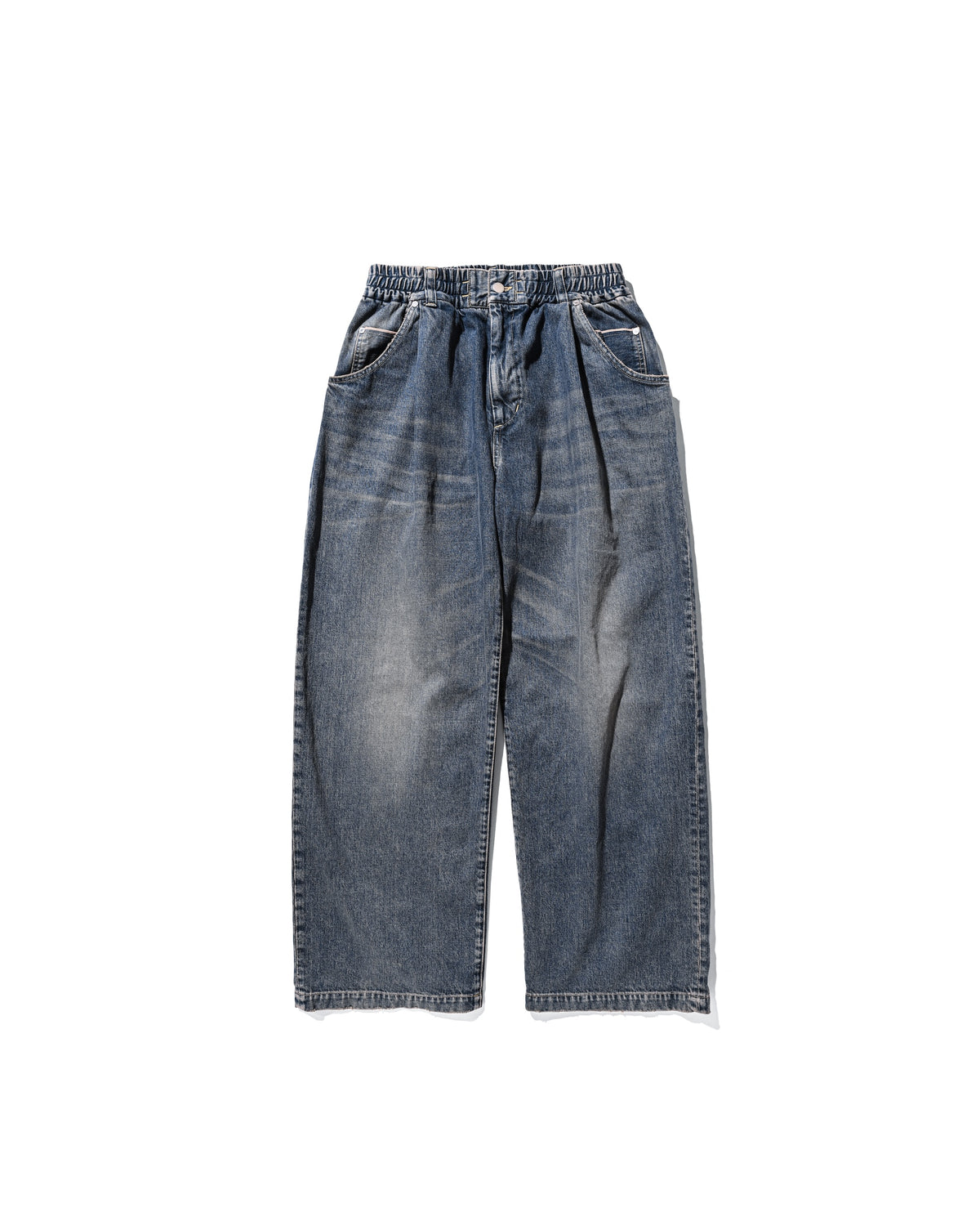 VINTAGE DYED SELVEDGE DENIM WIDE PANTS (VINTAGE INDIGO)
