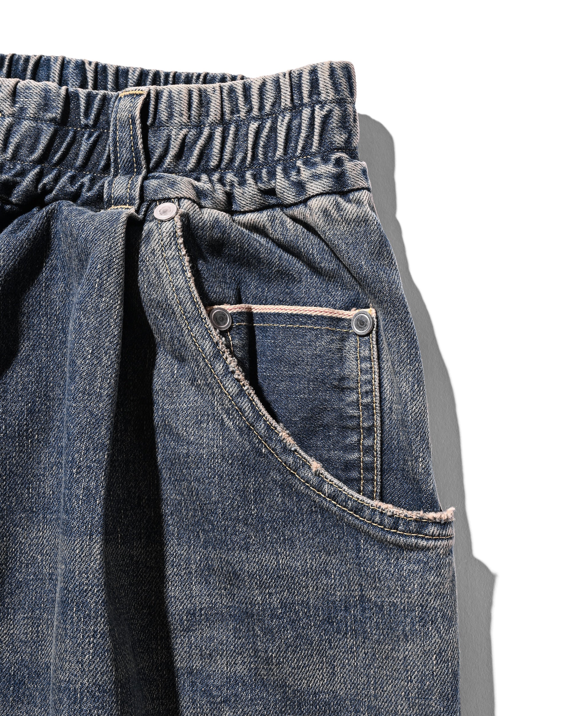 【8.30 SAT 20:00- IN STOCK】VINTAGE DYED SELVEDGE DENIM WIDE PANTS (VINTAGE INDIGO)