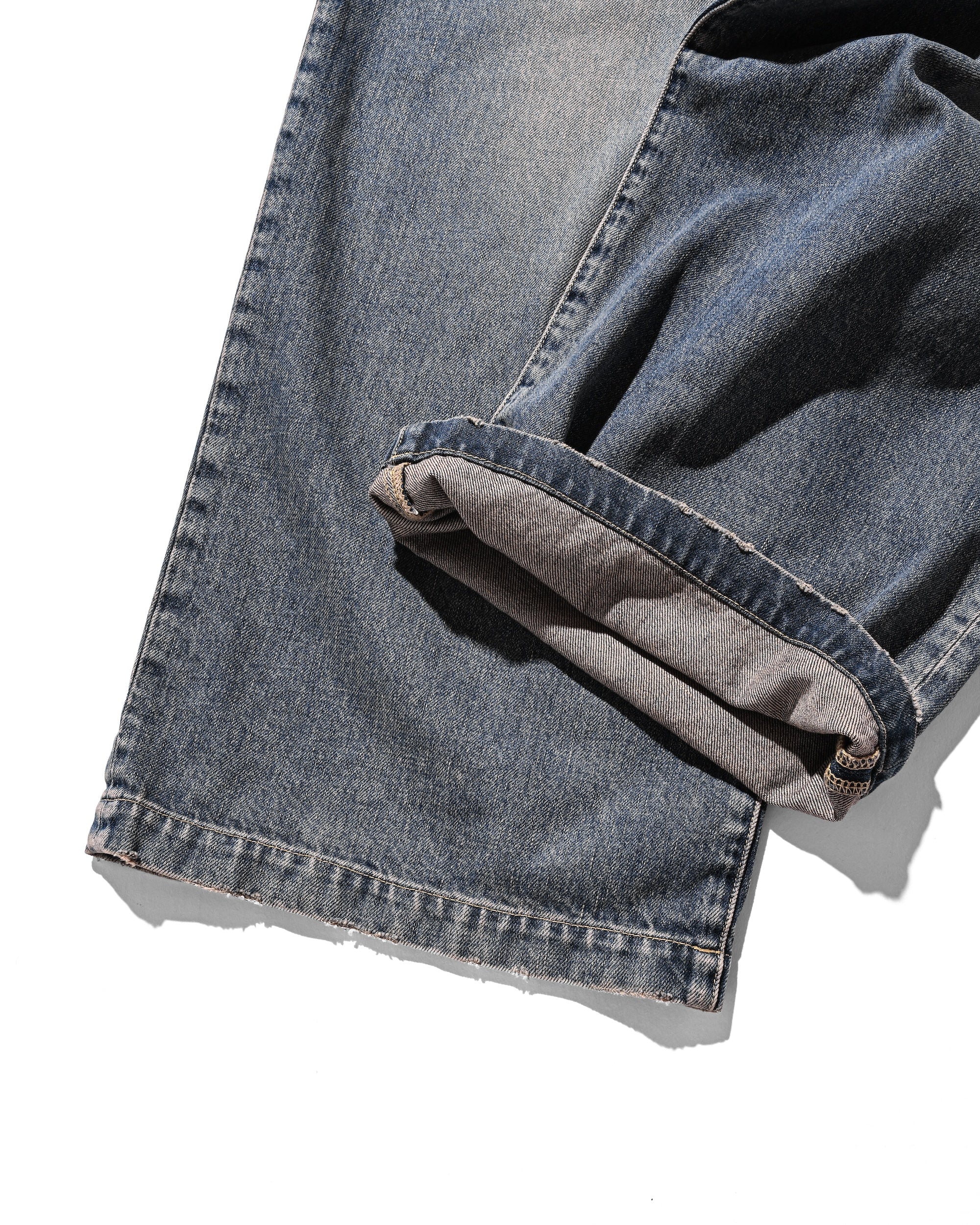 【8.30 SAT 20:00- IN STOCK】VINTAGE DYED SELVEDGE DENIM WIDE PANTS (VINTAGE INDIGO)
