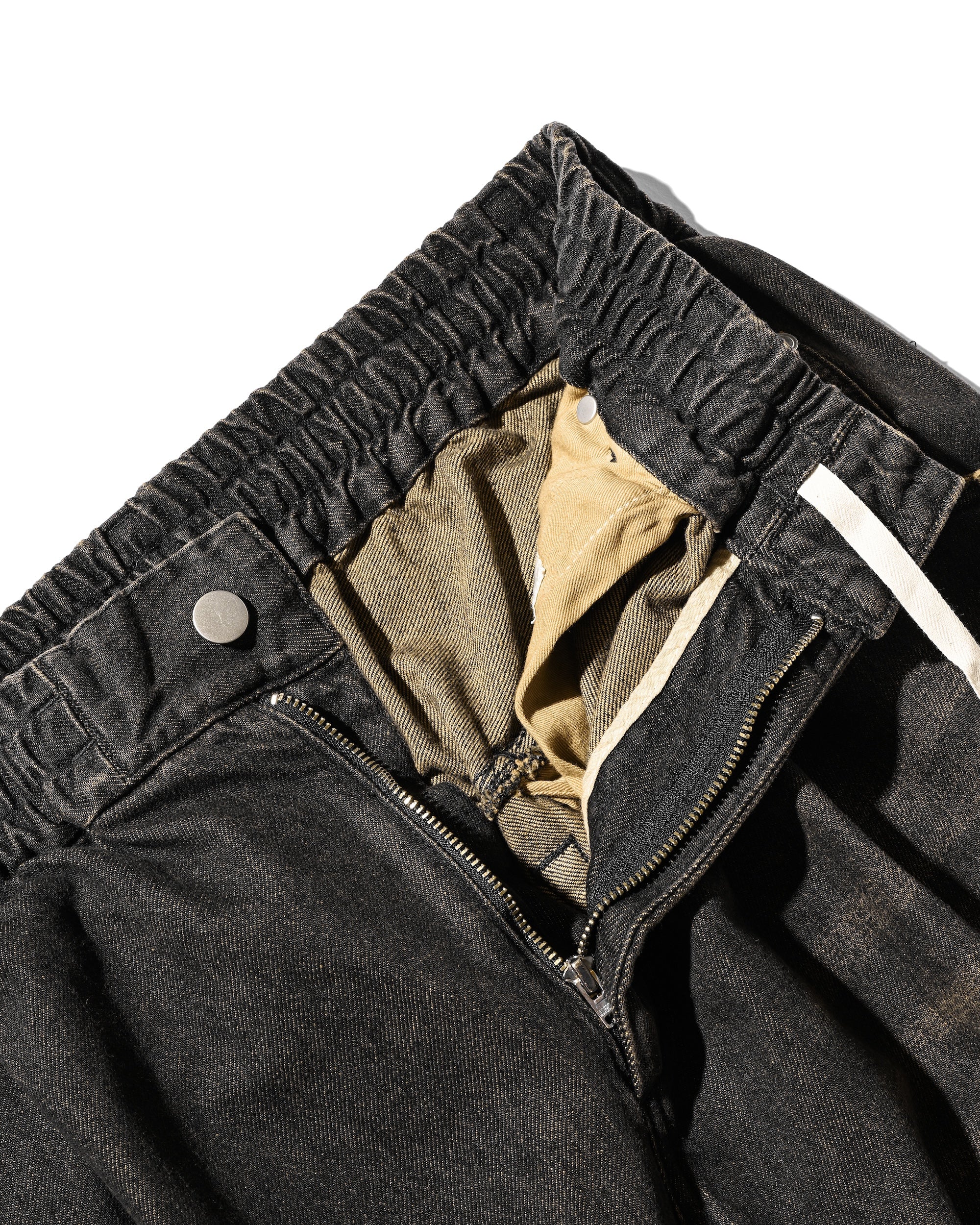 【8.30 SAT 20:00- IN STOCK】VINTAGE DYED SELVEDGE DENIM WIDE PANTS (VINTAGE BLACK)