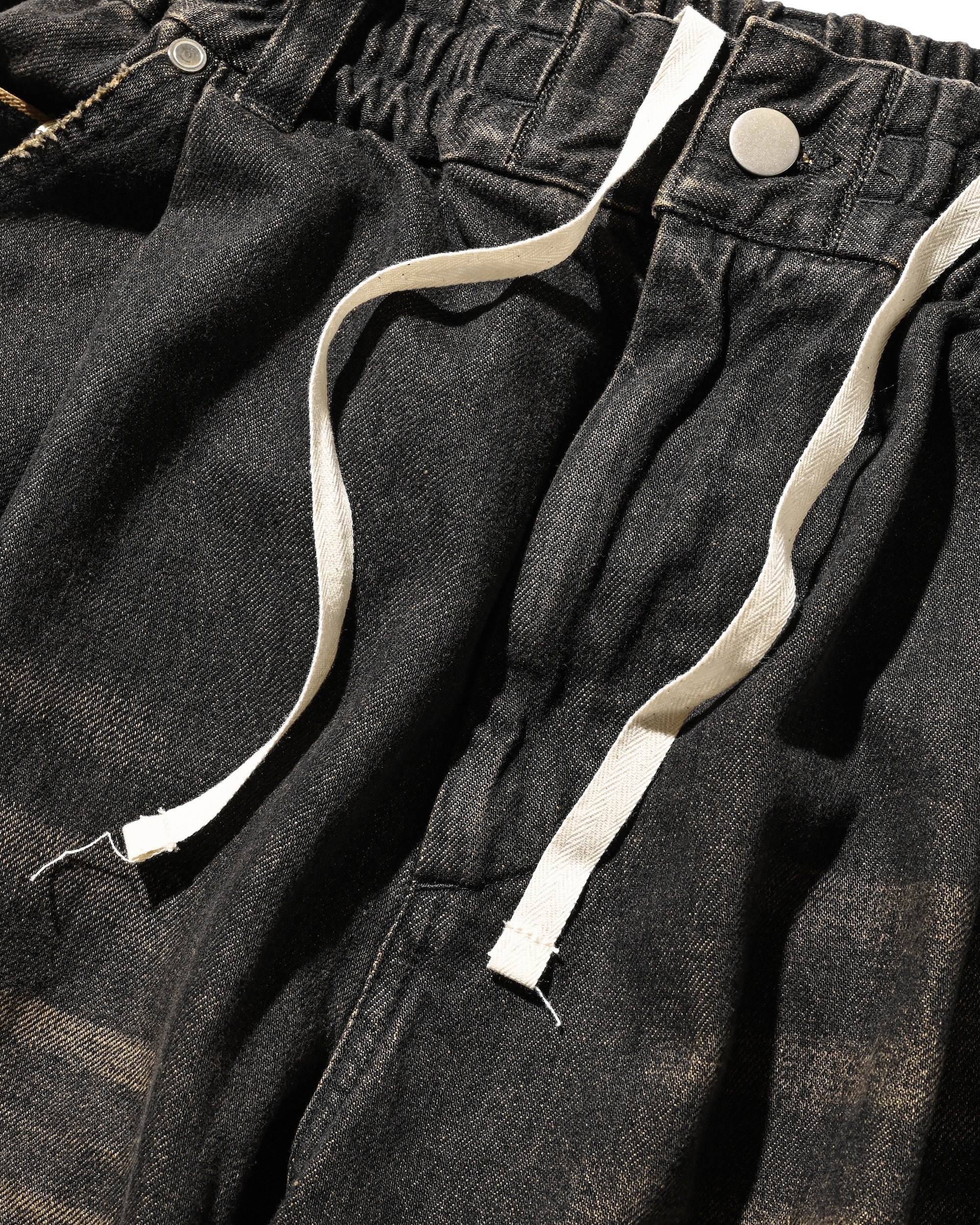 【8.30 SAT 20:00- IN STOCK】VINTAGE DYED SELVEDGE DENIM WIDE PANTS (VINTAGE BLACK)
