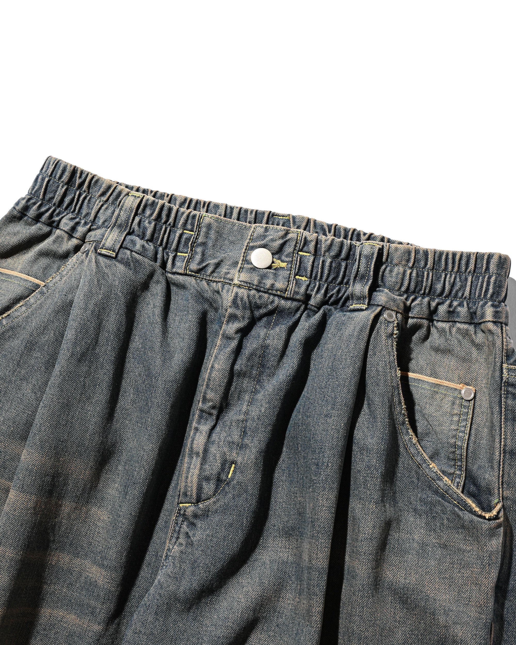 【8.30 SAT 20:00- IN STOCK】VINTAGE DYED SELVEDGE DENIM WIDE PANTS (VINTAGE BROWN)
