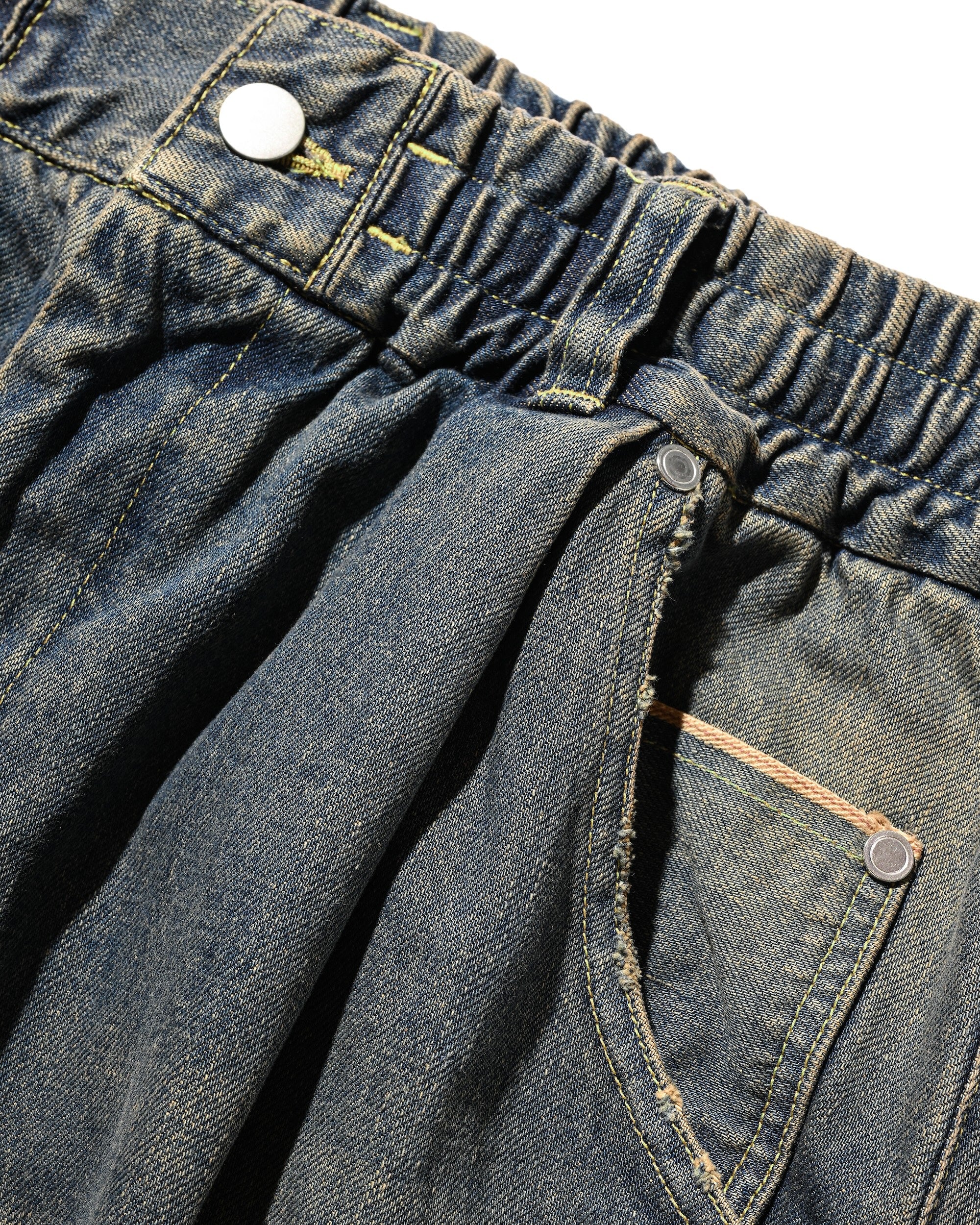 【8.30 SAT 20:00- IN STOCK】VINTAGE DYED SELVEDGE DENIM WIDE PANTS (VINTAGE BROWN)