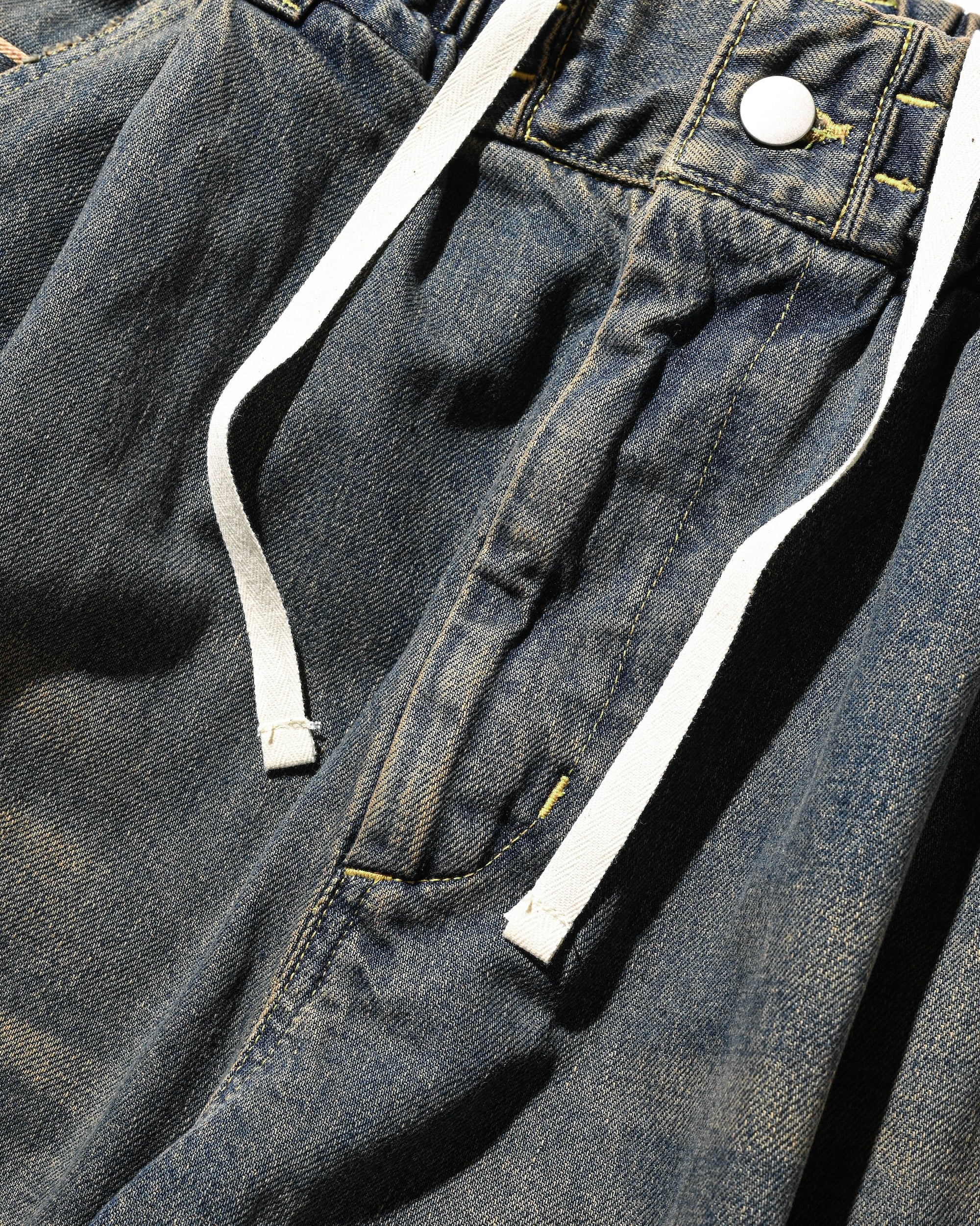 【8.30 SAT 20:00- IN STOCK】VINTAGE DYED SELVEDGE DENIM WIDE PANTS (VINTAGE BROWN)