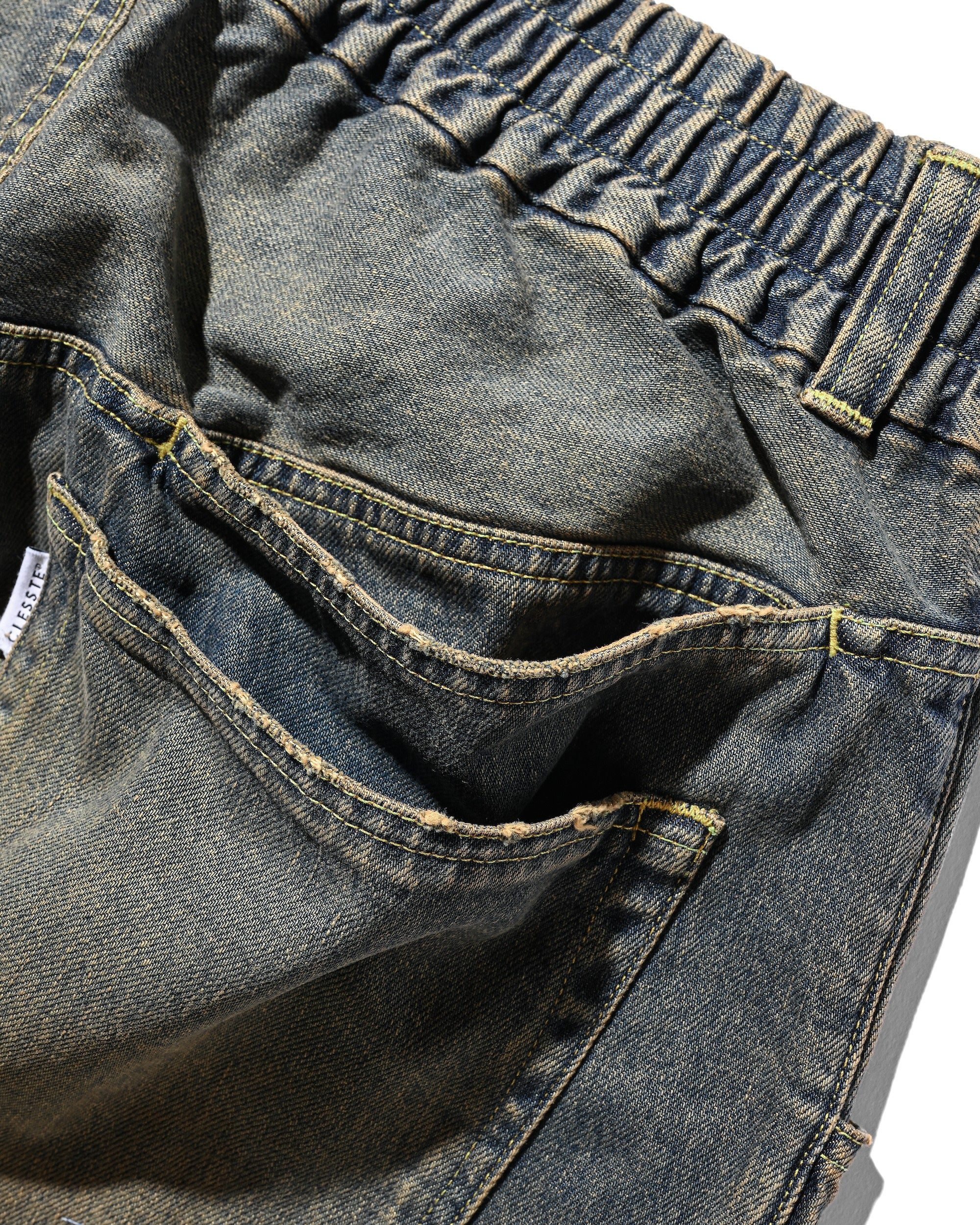 【8.30 SAT 20:00- IN STOCK】VINTAGE DYED SELVEDGE DENIM WIDE PANTS (VINTAGE BROWN)