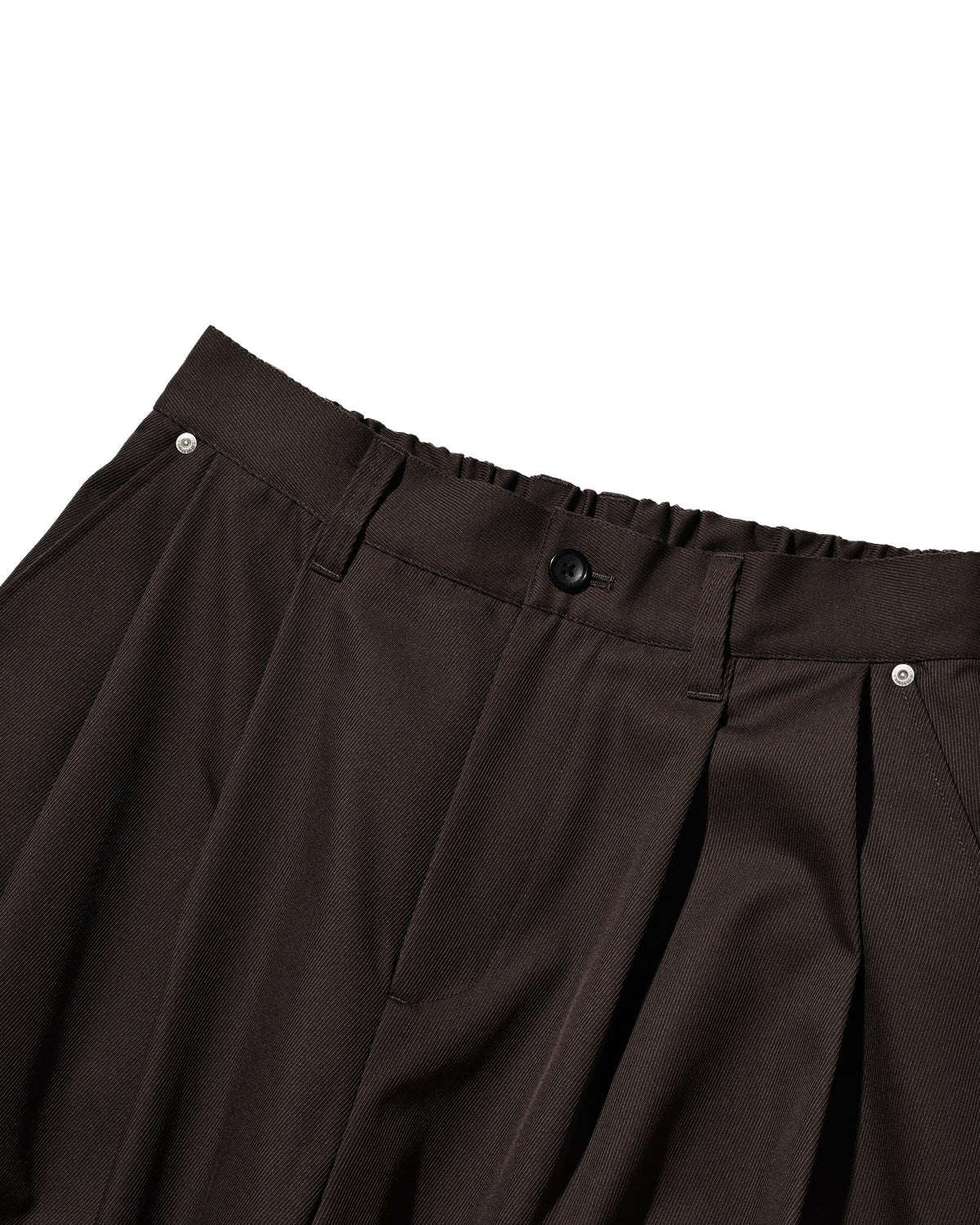 【10.7 WED 20:00- IN STOCK】 WOOL KERSEY CITY WIDE TAPERED BALLOON PANTS (BROWN)
