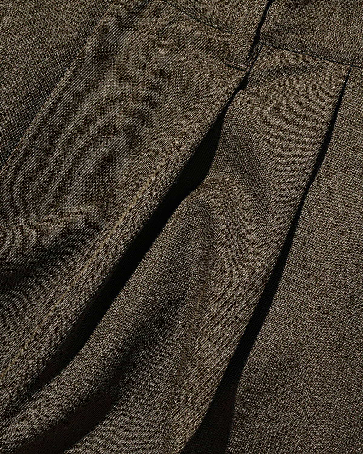 【10.7 WED 20:00- IN STOCK】 WOOL KERSEY CITY WIDE TAPERED BALLOON PANTS (OLIVE)