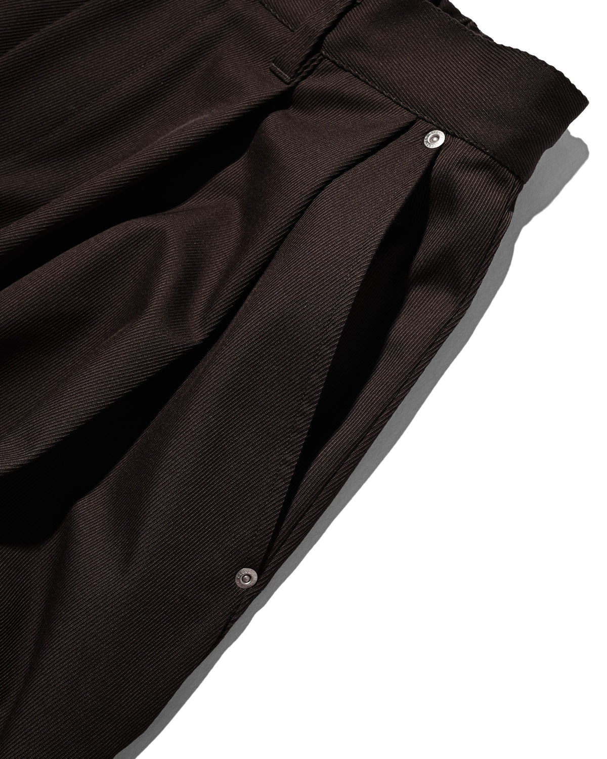 【10.7 WED 20:00- IN STOCK】 WOOL KERSEY CITY WIDE TAPERED BALLOON PANTS (BROWN)