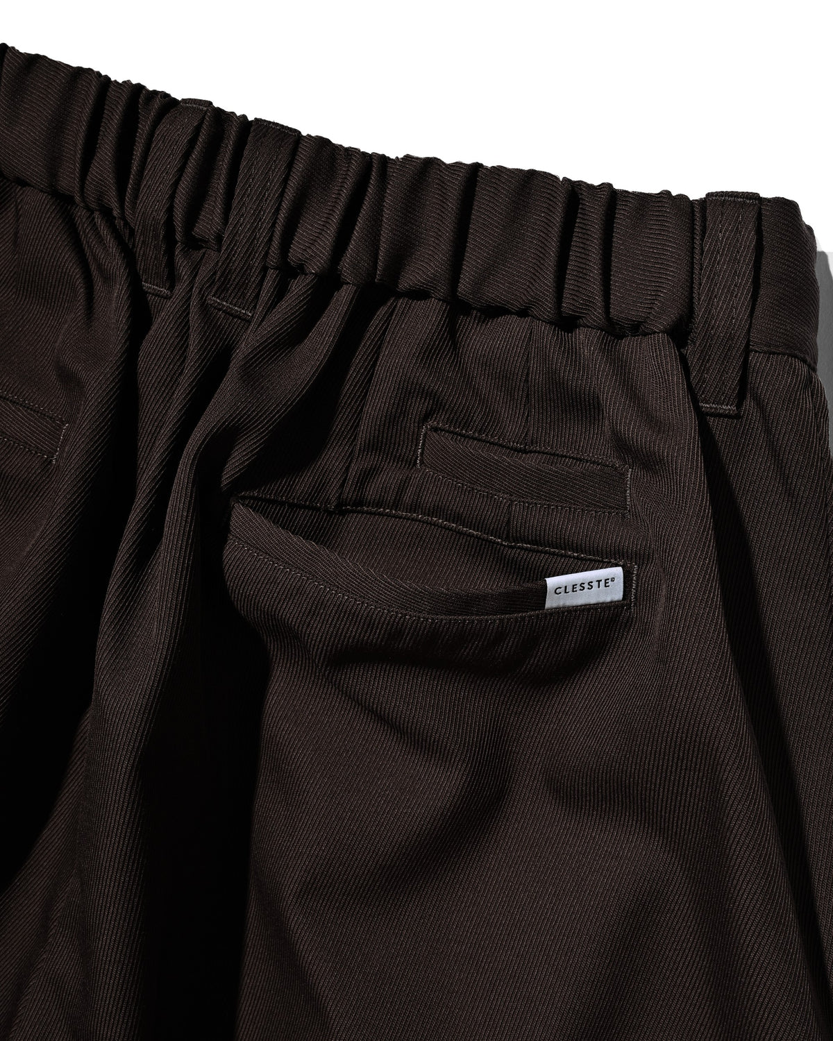 【10.7 WED 20:00- IN STOCK】 WOOL KERSEY CITY WIDE TAPERED BALLOON PANTS (BROWN)