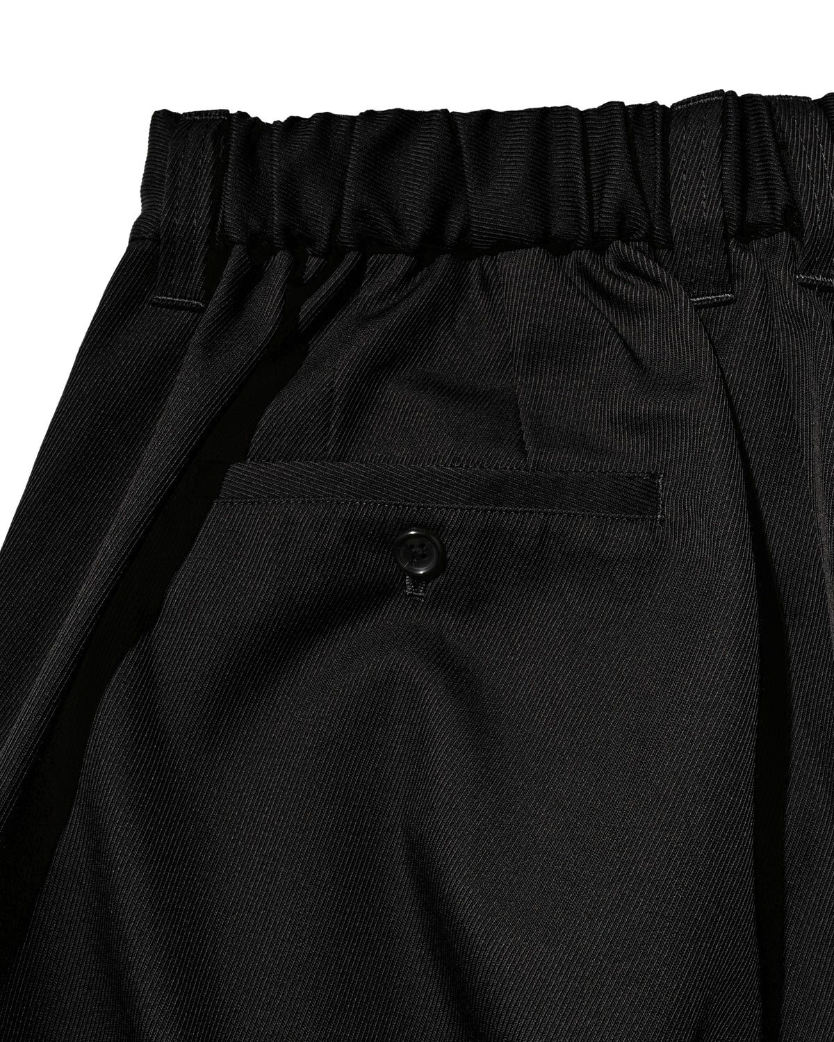 【10.7 WED 20:00- IN STOCK】 WOOL KERSEY CITY WIDE TAPERED BALLOON PANTS (BLACK)
