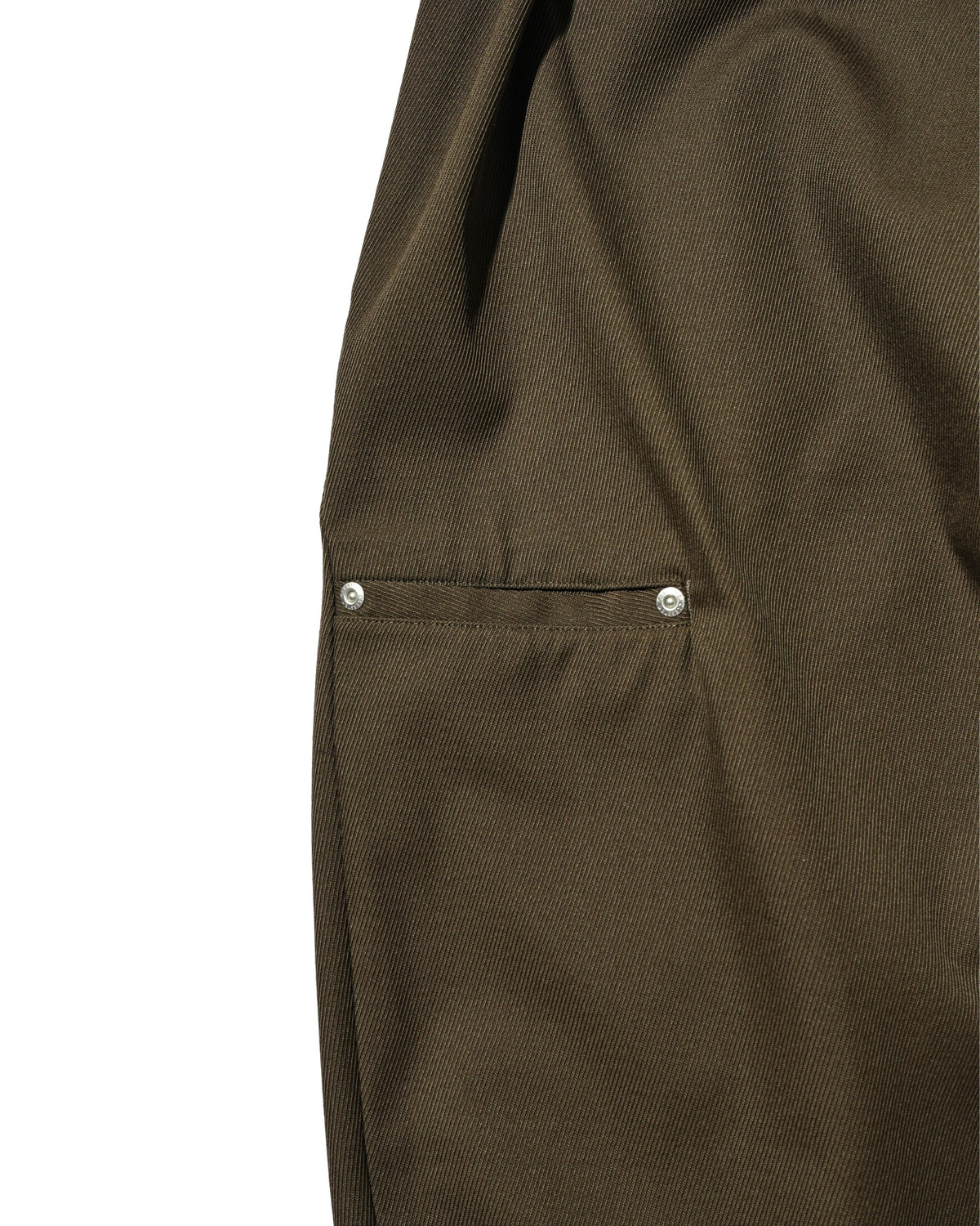 【10.7 WED 20:00- IN STOCK】 WOOL KERSEY CITY WIDE TAPERED BALLOON PANTS (OLIVE)