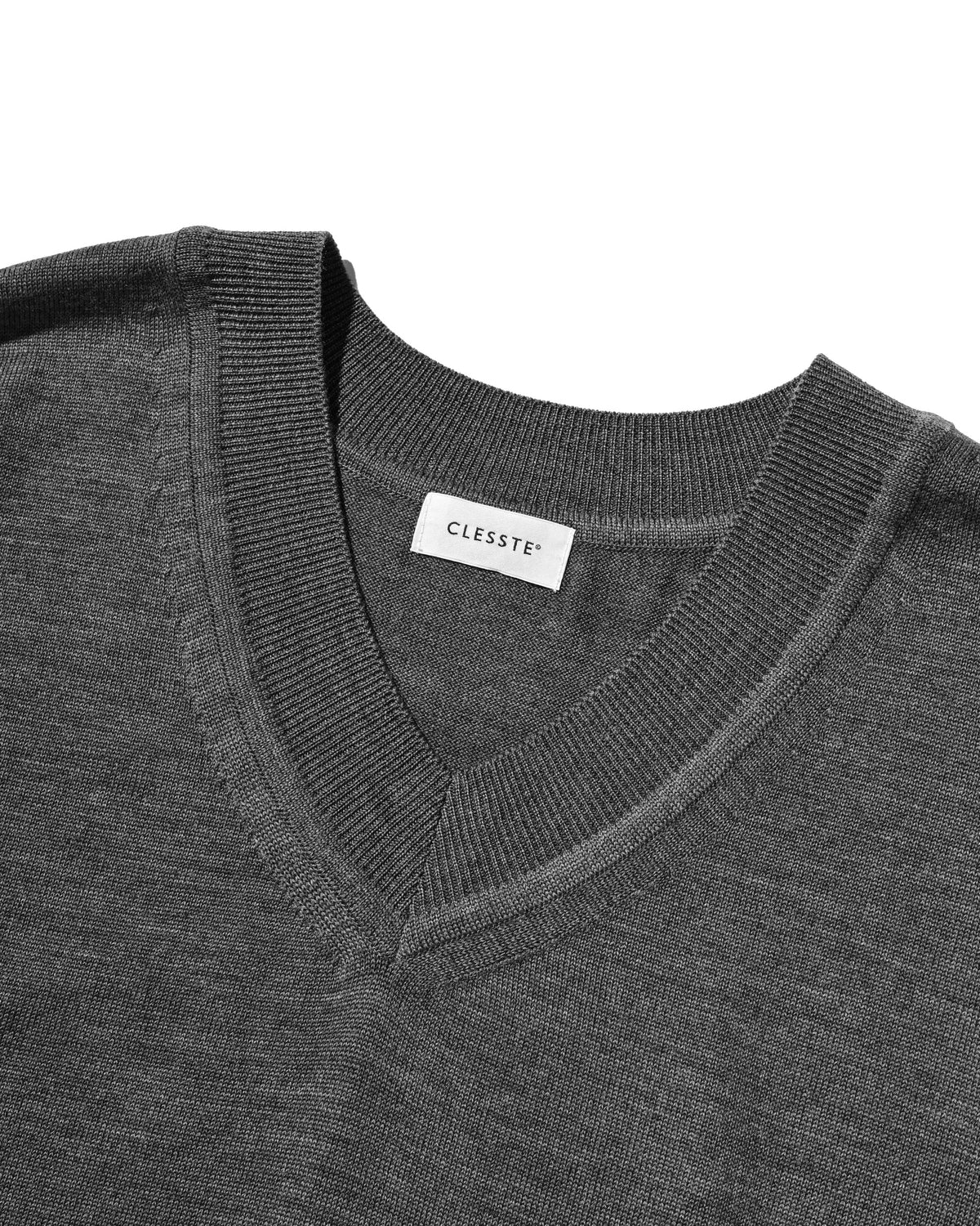 【10.31 SAT 20:00- IN STOCK】 12G WOOL V-NECK KNIT PULLOVER (GRAY)