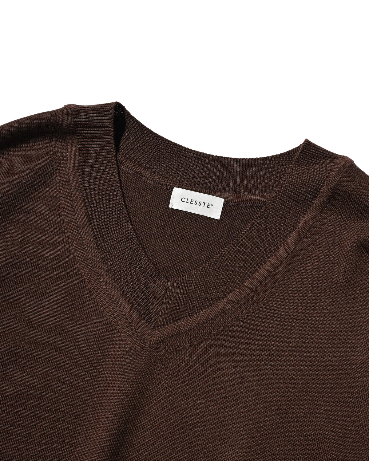【10.31 SAT 20:00- IN STOCK】 12G WOOL V-NECK KNIT PULLOVER (BROWN)