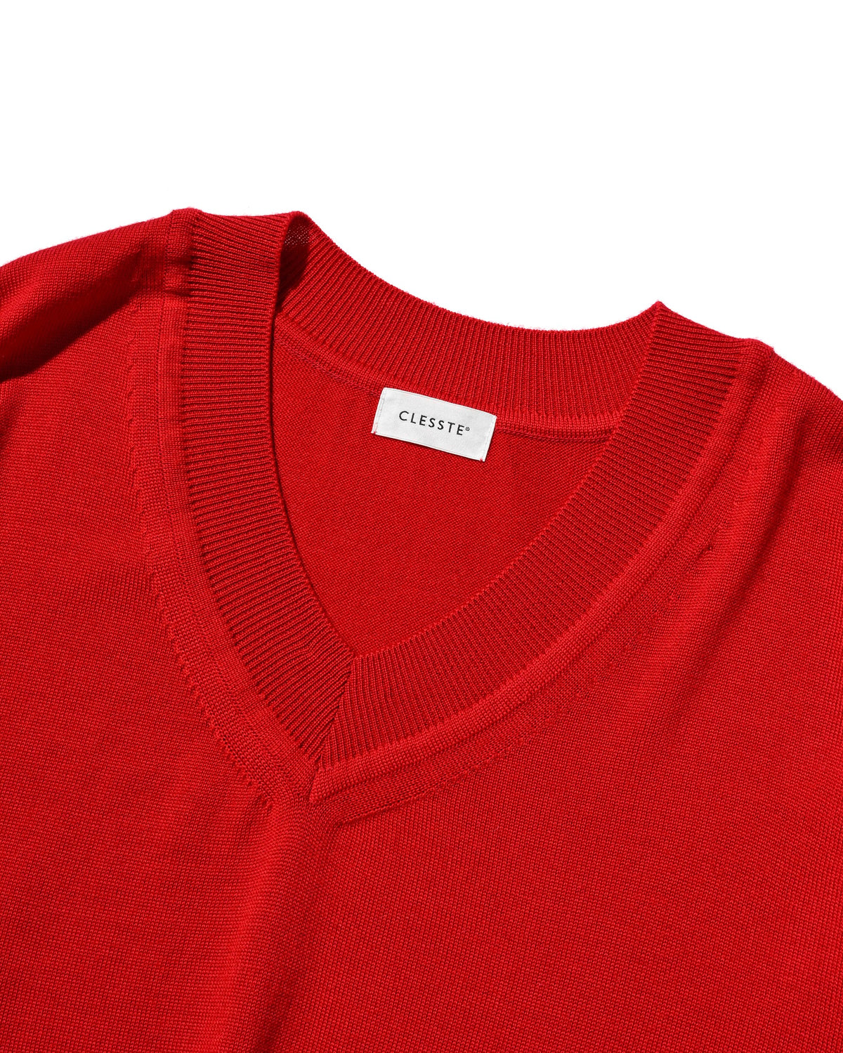 【10.31 SAT 20:00- IN STOCK】 12G WOOL V-NECK KNIT PULLOVER (RED)