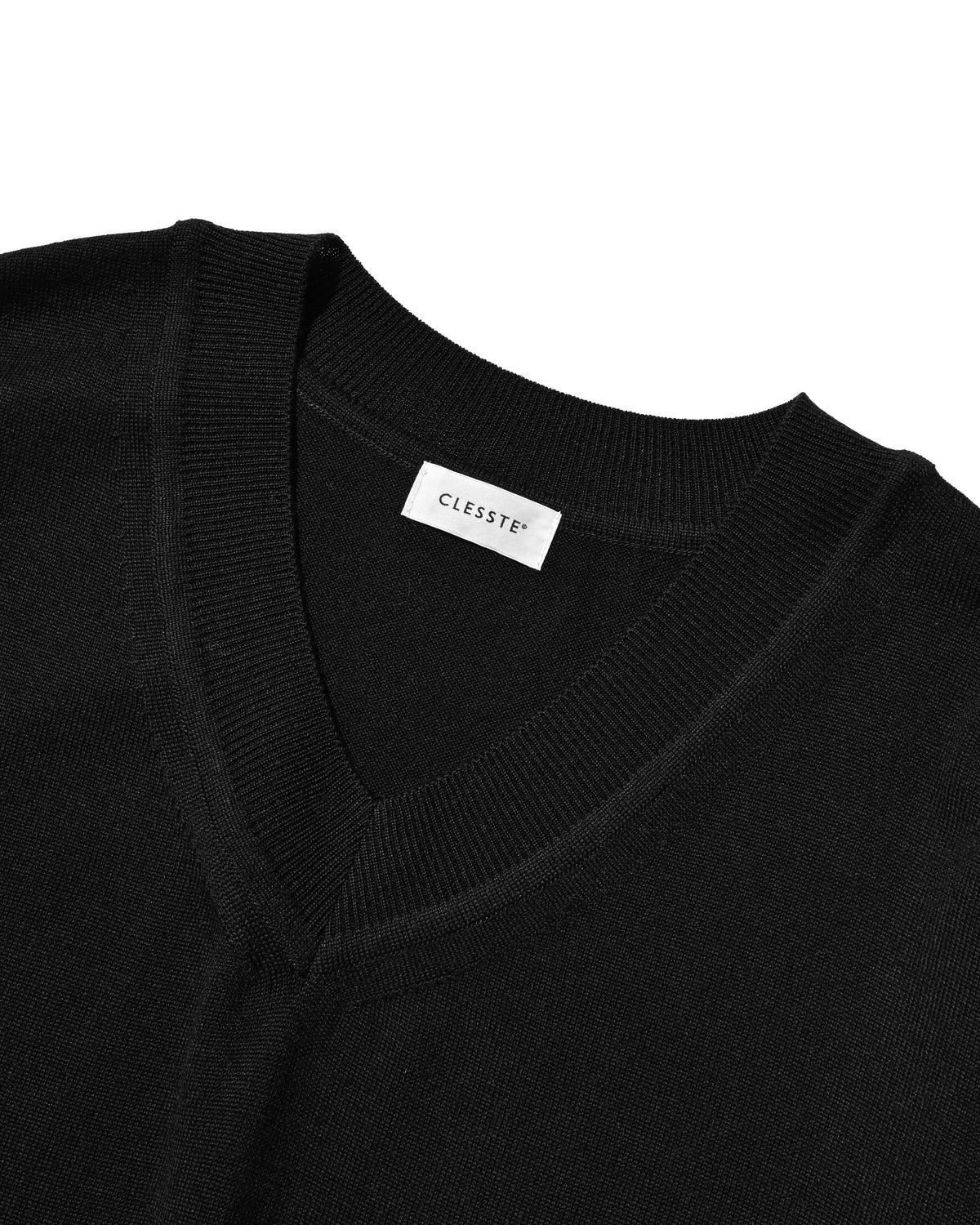 【10.31 SAT 20:00- IN STOCK】 12G WOOL V-NECK KNIT PULLOVER (BLACK)