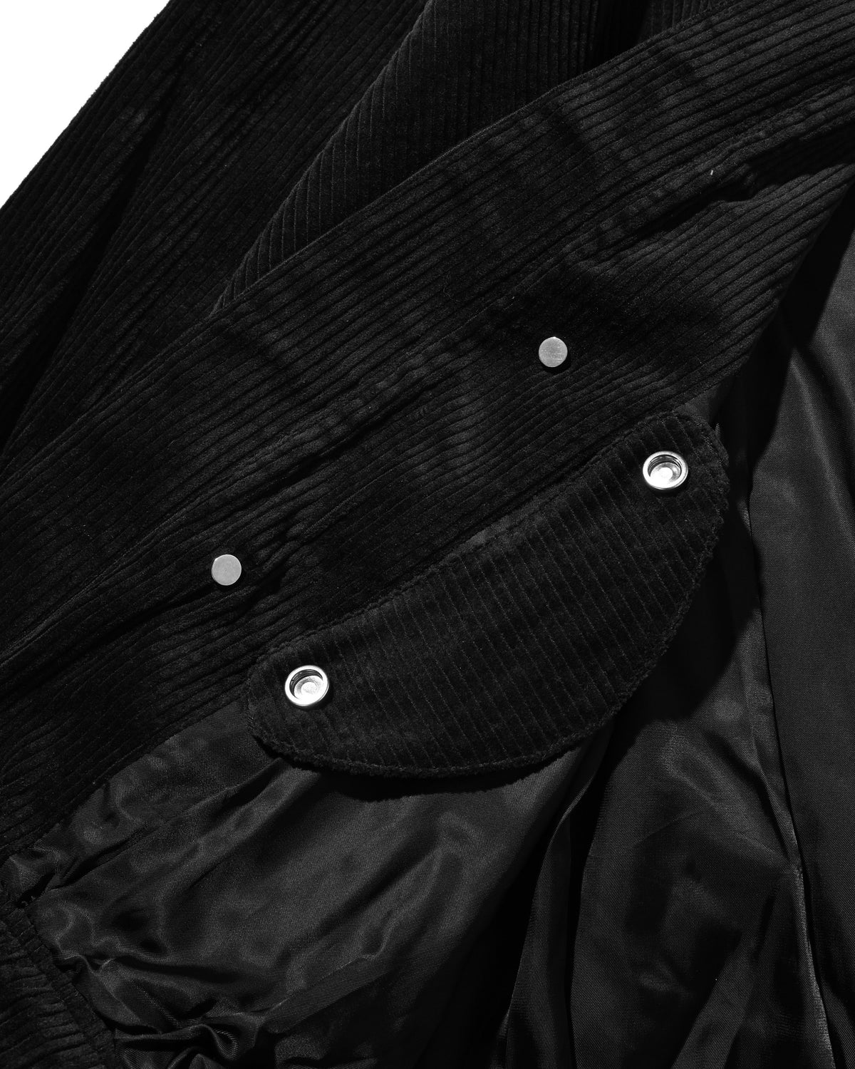 【10.21 WED 20:00- IN STOCK】 LEATHER COLLAR CORDUROY CITY UTILITY BALLOON JACKET (BLACK)