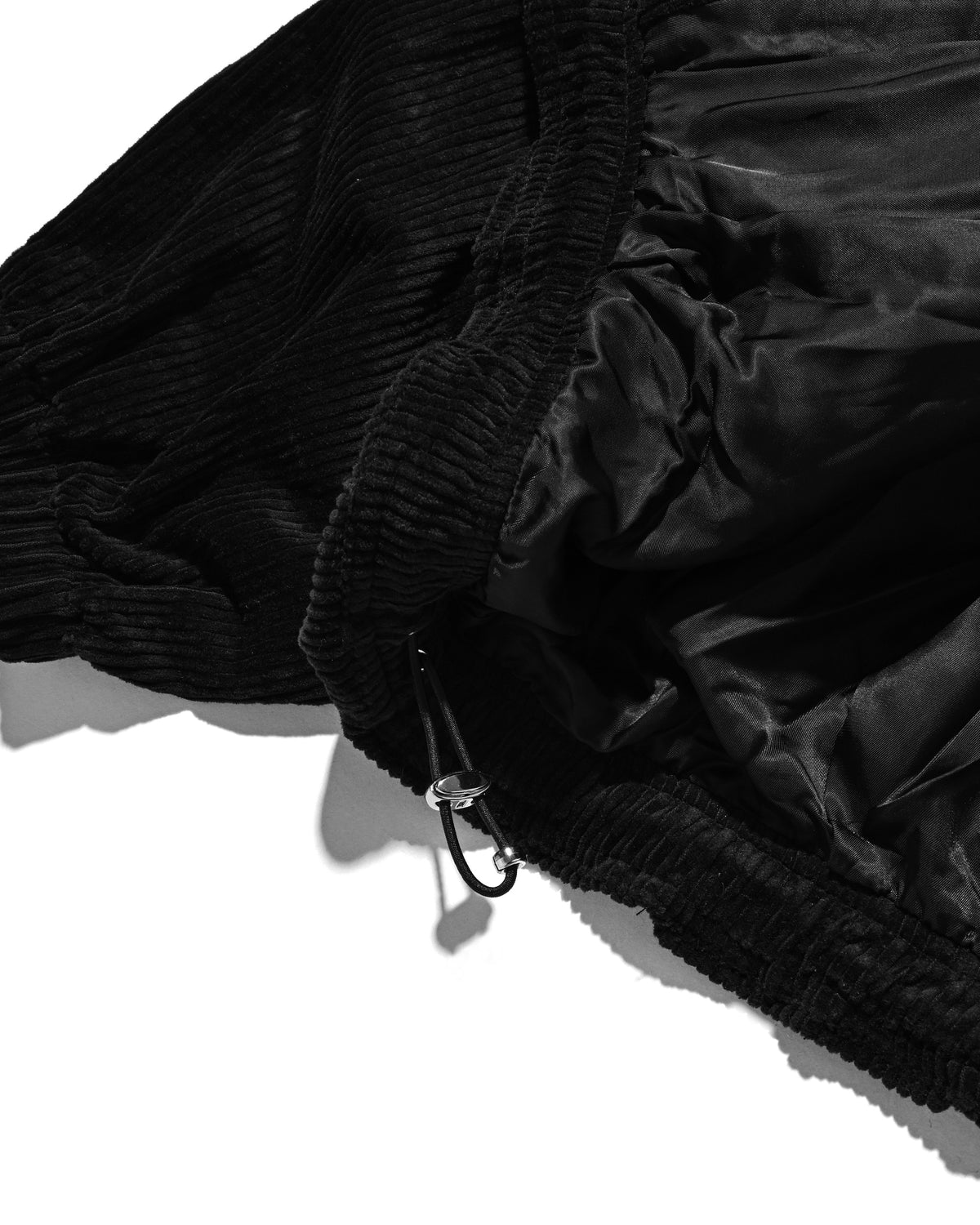 【10.21 WED 20:00- IN STOCK】 LEATHER COLLAR CORDUROY CITY UTILITY BALLOON JACKET (BLACK)