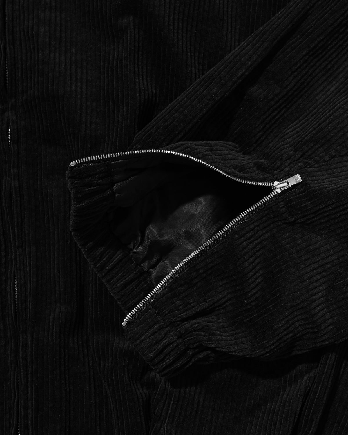 【10.21 WED 20:00- IN STOCK】 LEATHER COLLAR CORDUROY CITY UTILITY BALLOON JACKET (BLACK)