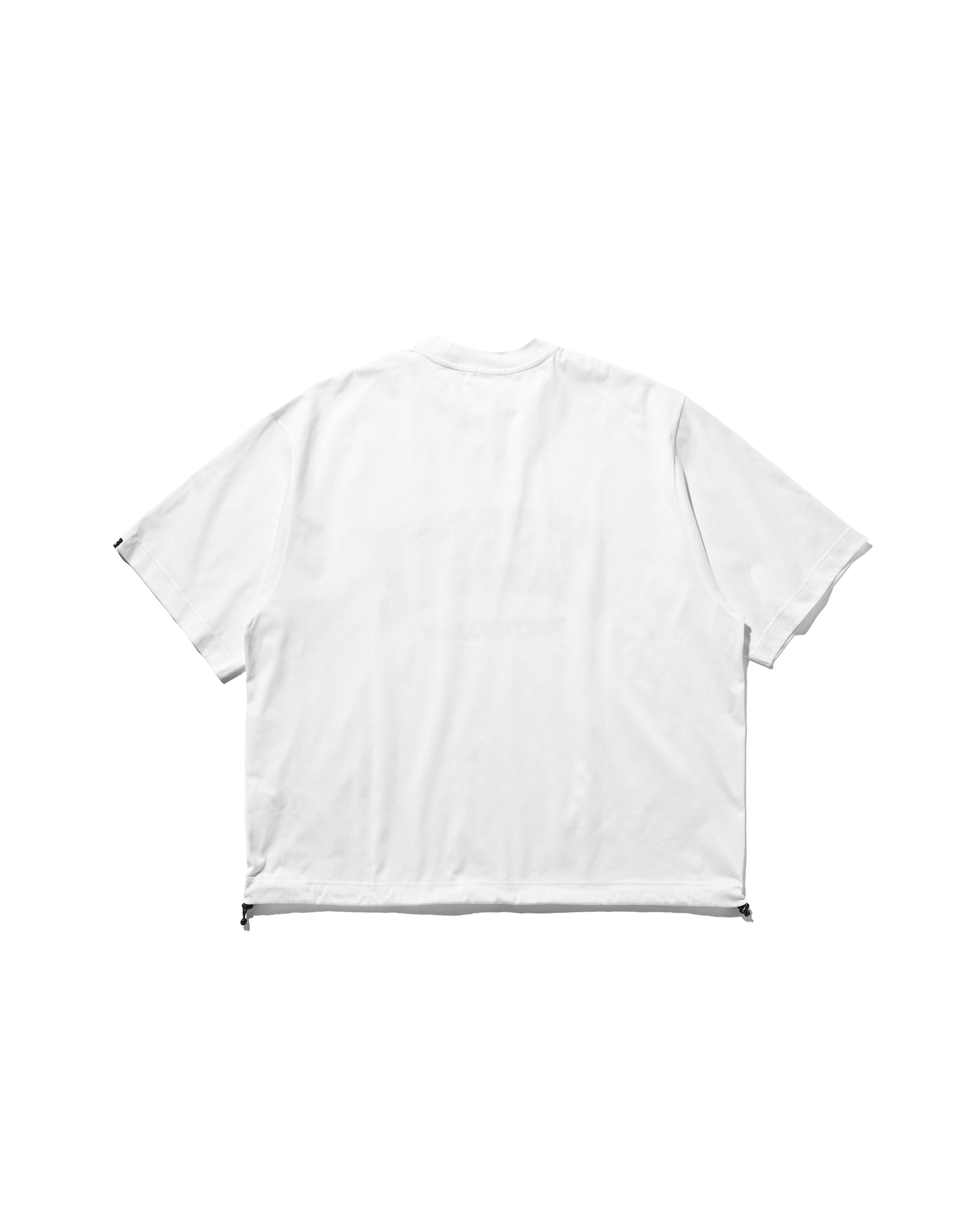 COLLEGE LOGO PRINT MASSIVE T-SHIRT WITH DRAWSTRINGS (WHITE)
