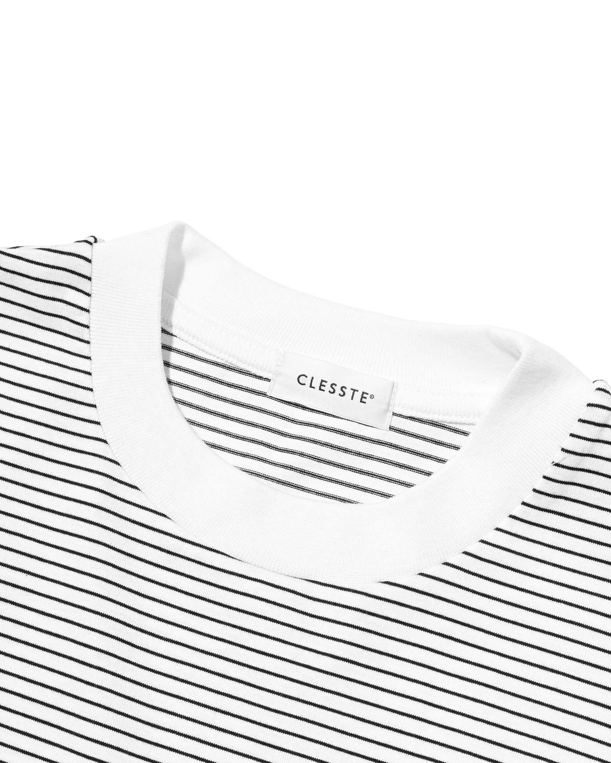 【6.13 SAT 20:00- IN STOCK】"C×CONCEPT" STRIPED S/S T-SHIRT WITH DRAWSTRINGS (WHITE×BLACK)