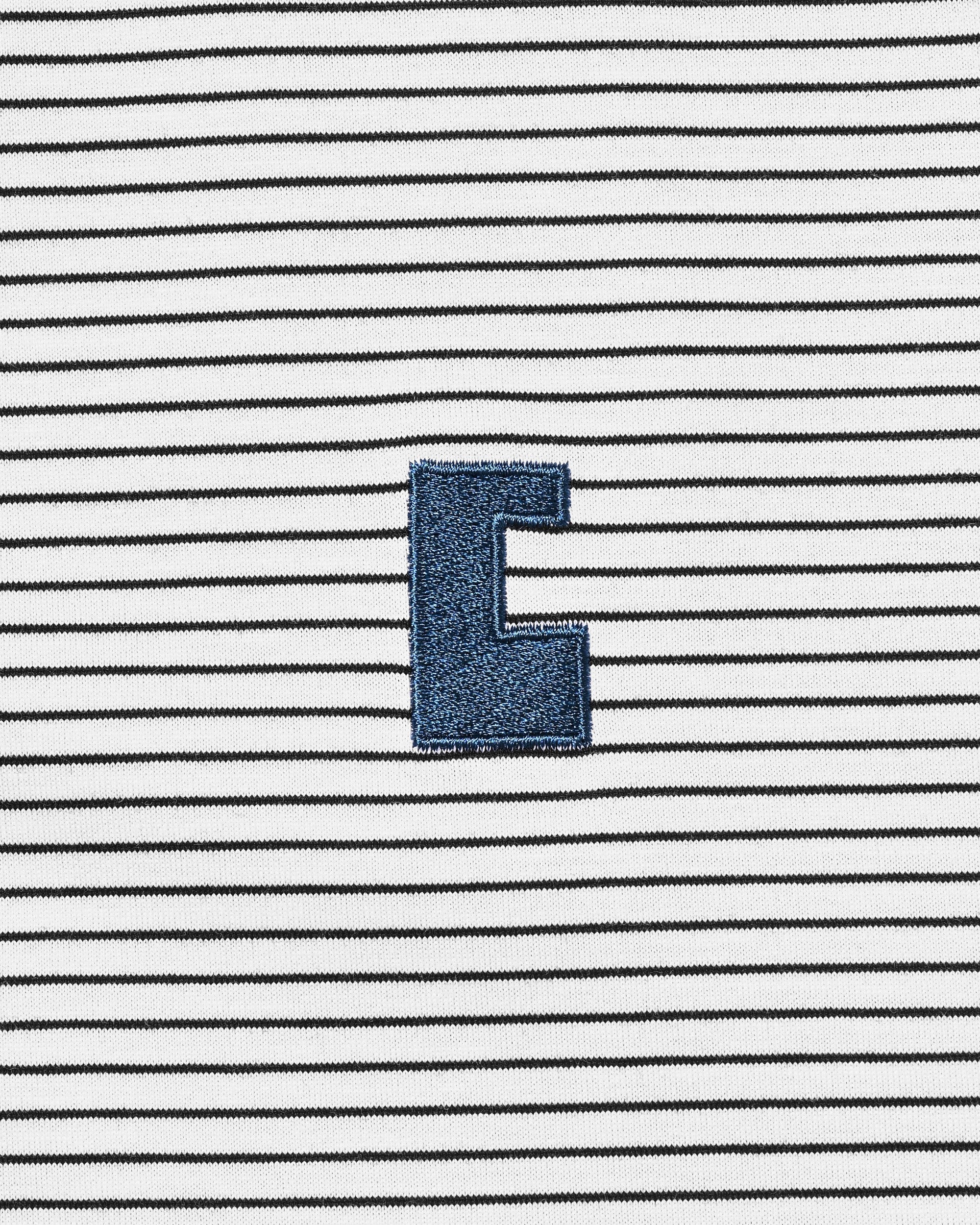 【6.13 SAT 20:00- IN STOCK】"C×CONCEPT" STRIPED S/S T-SHIRT WITH DRAWSTRINGS (WHITE×BLACK)