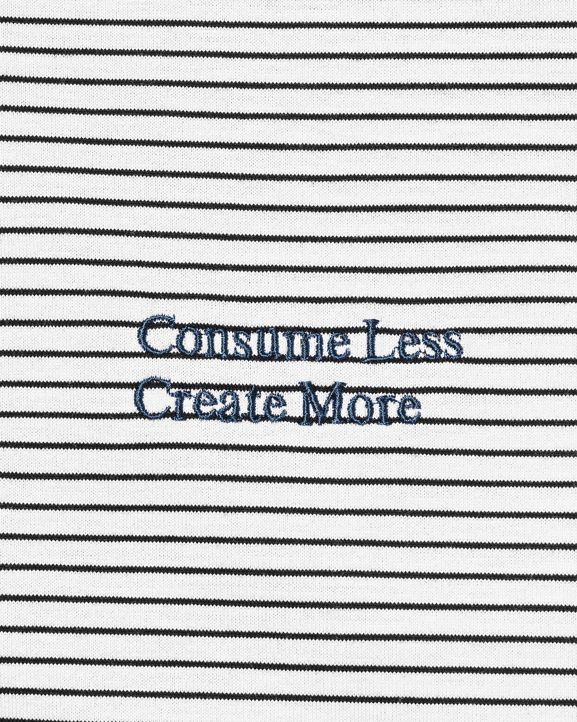 【6.13 SAT 20:00- IN STOCK】"C×CONCEPT" STRIPED S/S T-SHIRT WITH DRAWSTRINGS (WHITE×BLACK)