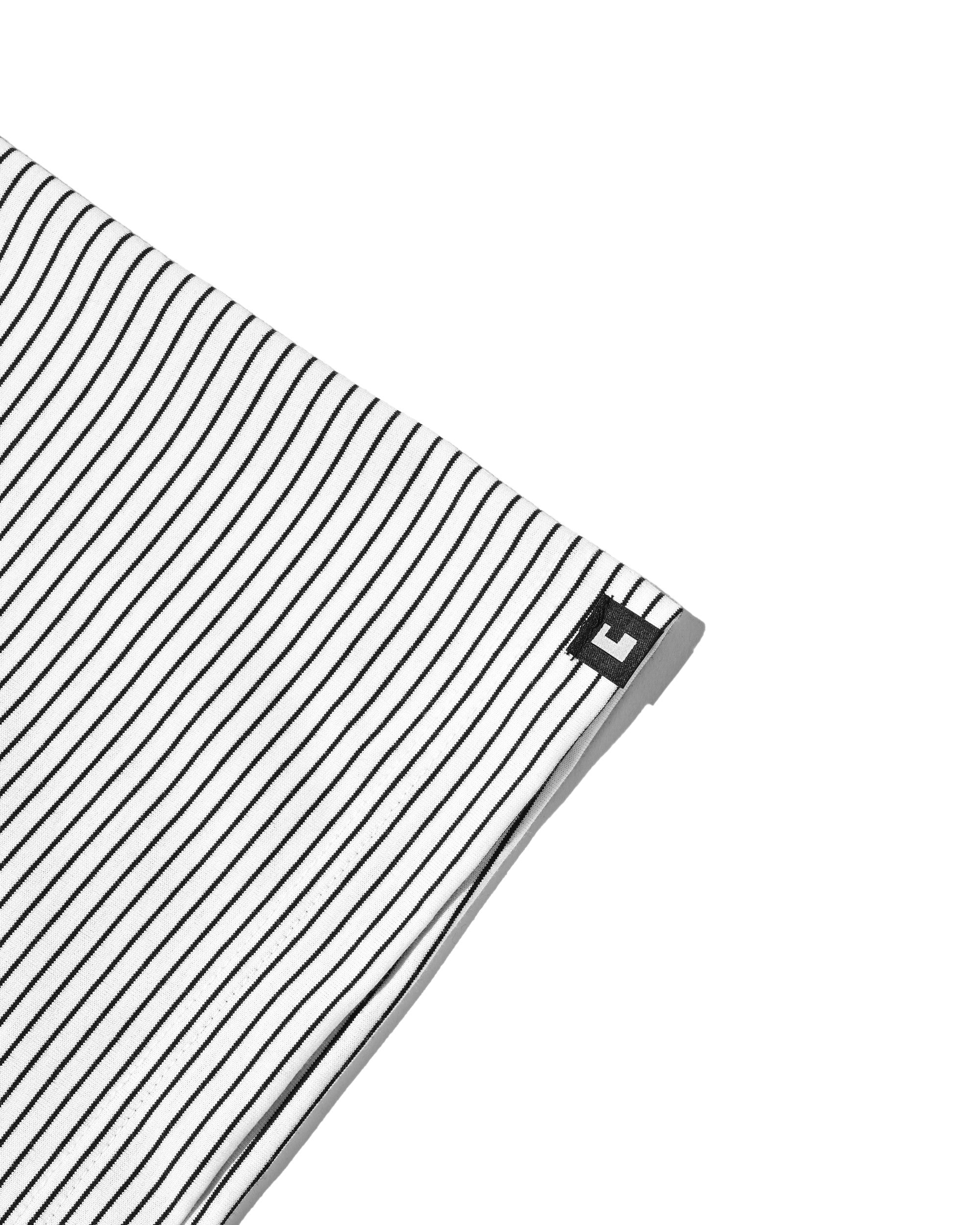 【6.13 SAT 20:00- IN STOCK】"C×CONCEPT" STRIPED S/S T-SHIRT WITH DRAWSTRINGS (WHITE×BLACK)