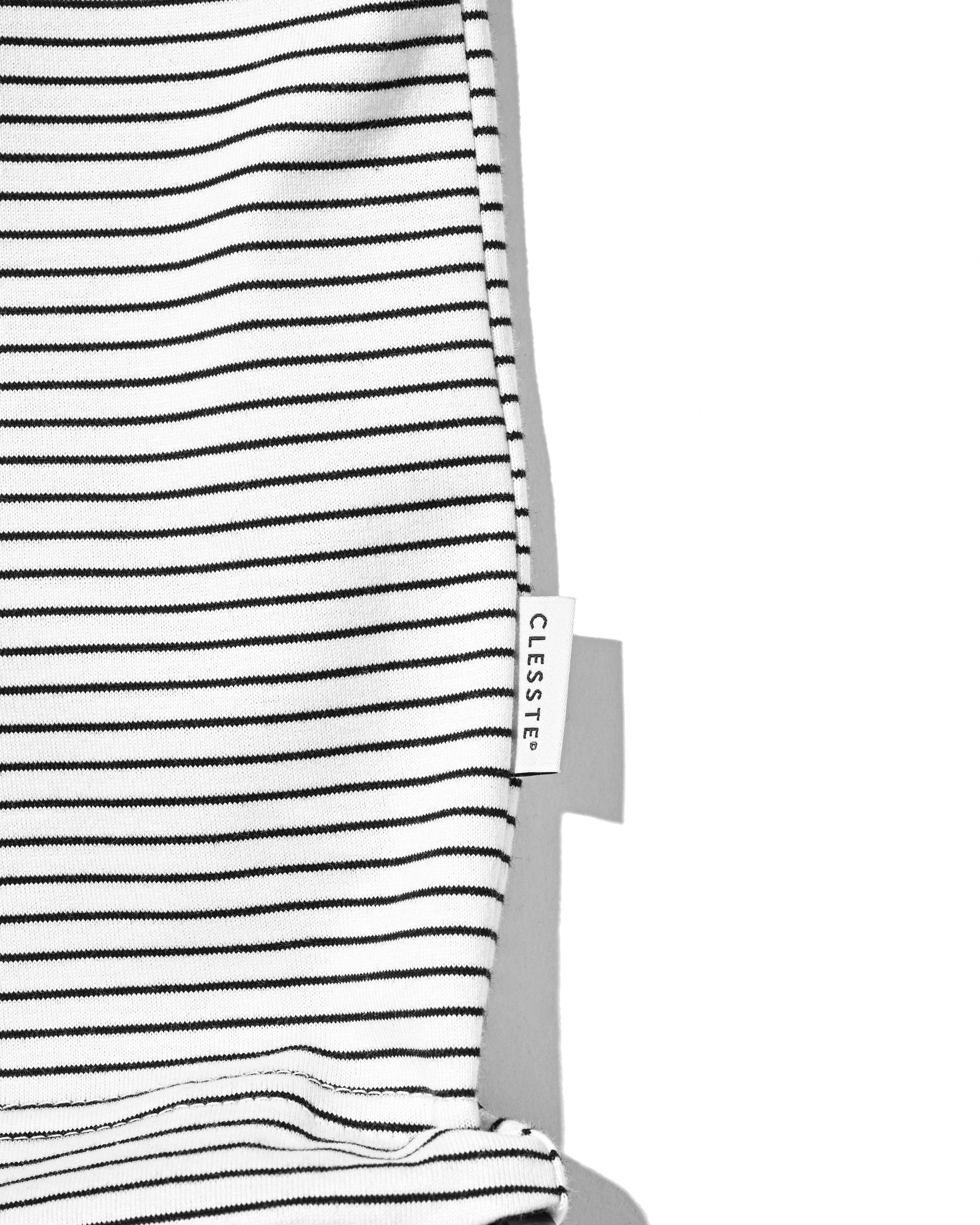 【6.13 SAT 20:00- IN STOCK】"C×CONCEPT" STRIPED S/S T-SHIRT WITH DRAWSTRINGS (WHITE×BLACK)