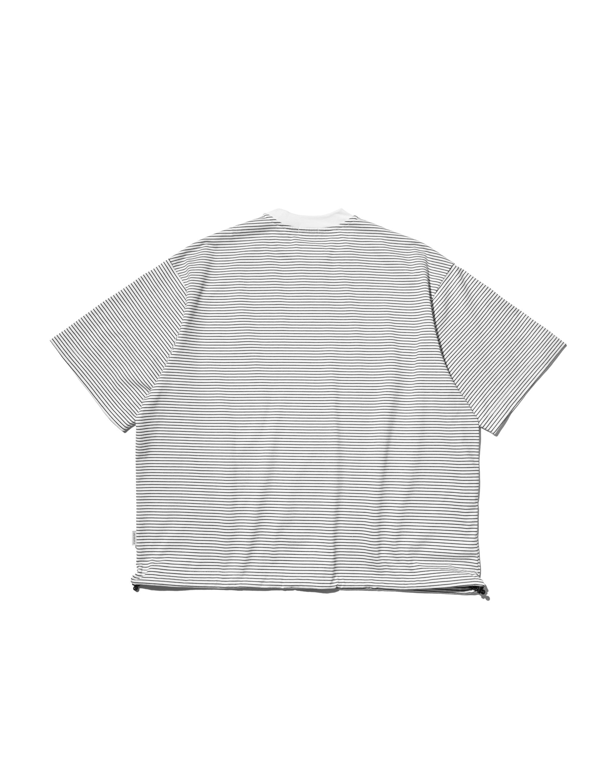 【6.13 SAT 20:00- IN STOCK】"C×CONCEPT" STRIPED S/S T-SHIRT WITH DRAWSTRINGS (WHITE×BLACK)