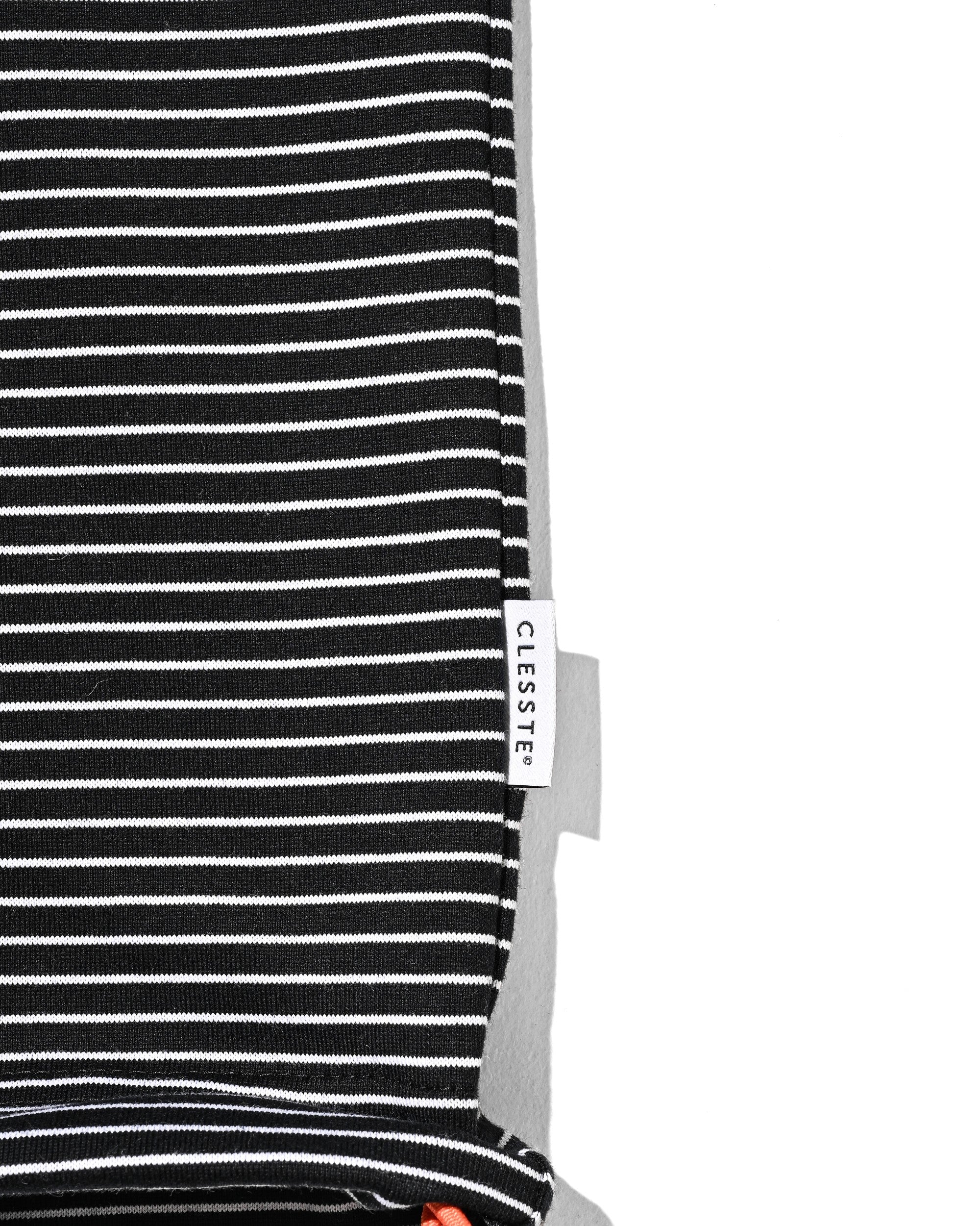 【6.13 SAT 20:00- IN STOCK】"C×CONCEPT" STRIPED S/S T-SHIRT WITH DRAWSTRINGS (BLACK×WHITE)