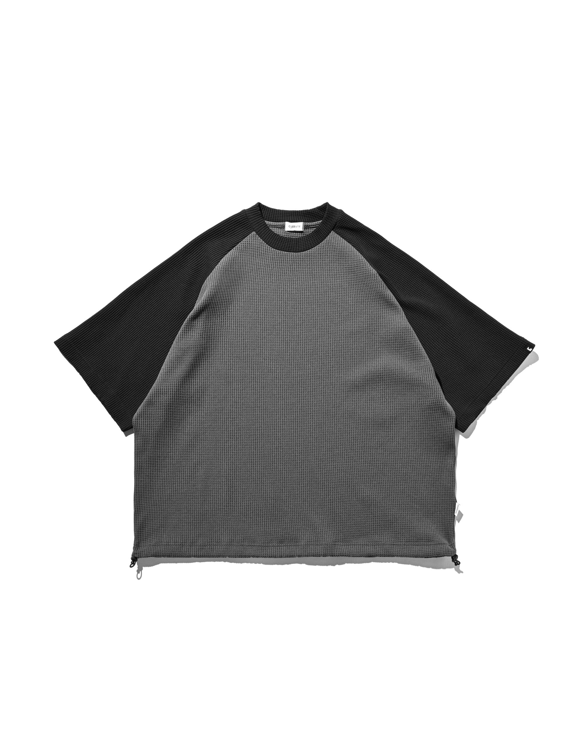 【6.3 WED 20:00- IN STOCK】CITY LIGHT THERMAL RAGLAN S/S T-SHIRT WITH DRAWSTRINGS (GRAY×BLACK)