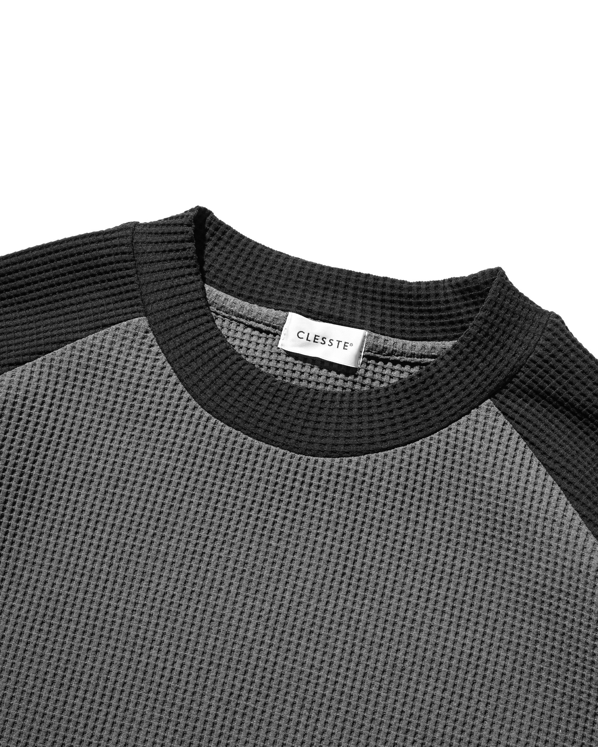 【6.3 WED 20:00- IN STOCK】CITY LIGHT THERMAL RAGLAN S/S T-SHIRT WITH DRAWSTRINGS (GRAY×BLACK)