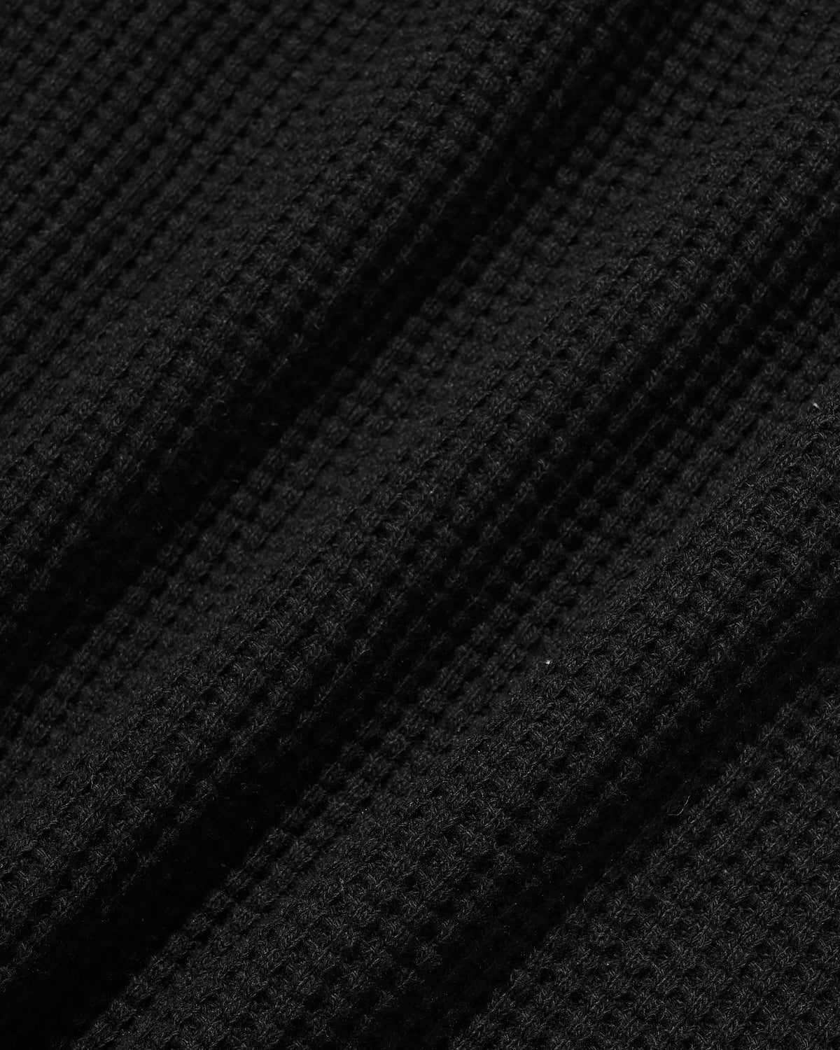 【10.28 WED 20:00- IN STOCK】 THERMAL HENLEY NECK L/S T-SHIRT WITH DRAWSTRINGS (BLACK)
