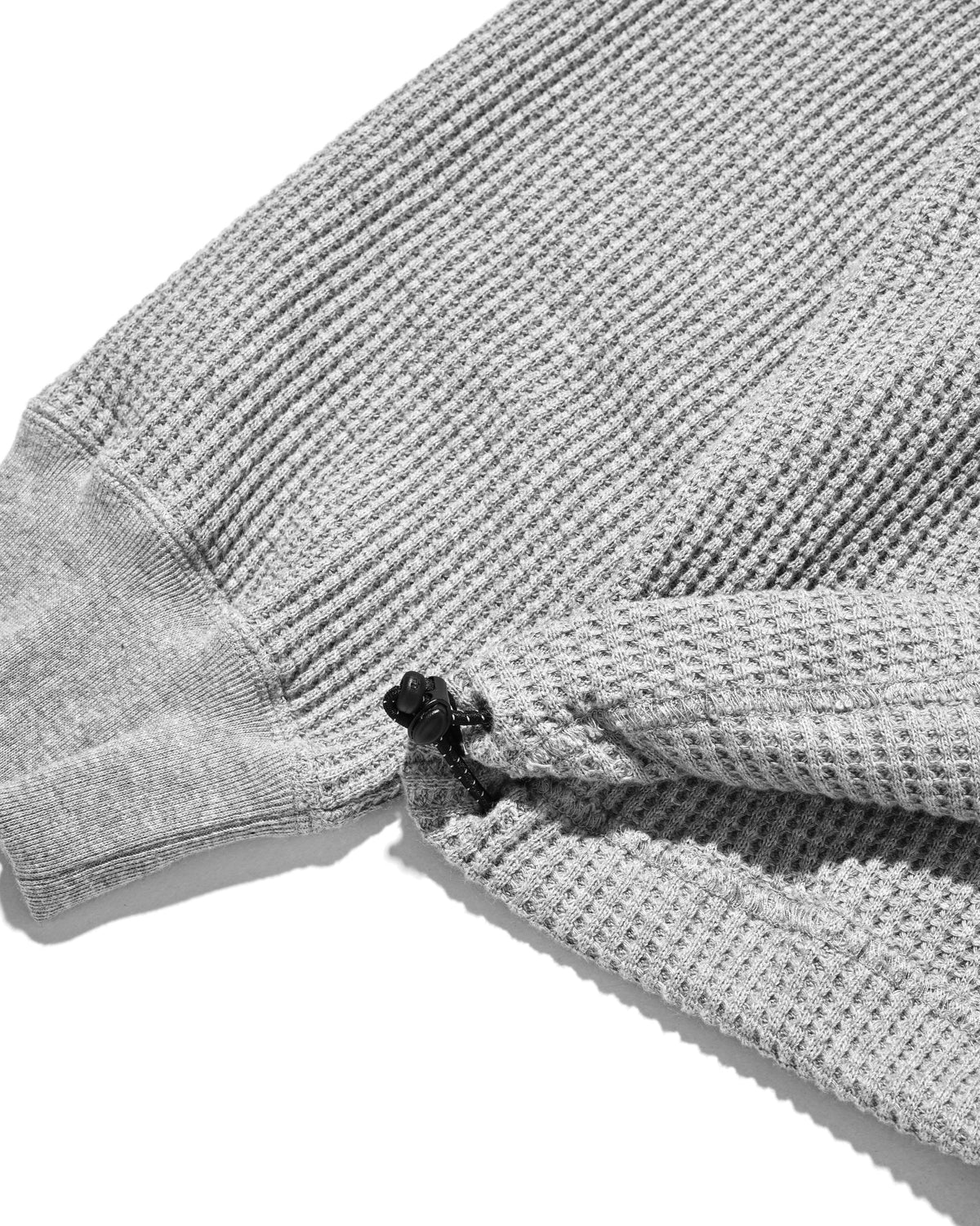 【10.28 WED 20:00- IN STOCK】 THERMAL HENLEY NECK L/S T-SHIRT WITH DRAWSTRINGS (GRAY)