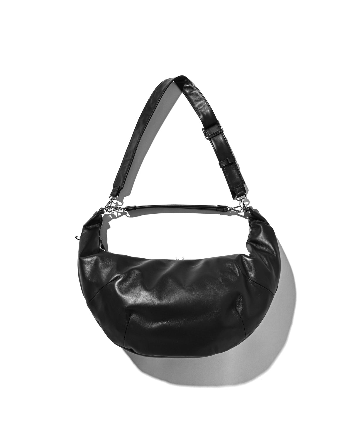 【10.21 WED 20:00- IN STOCK】 LEATHER 2WAY SYSTEM BAG (BLACK)